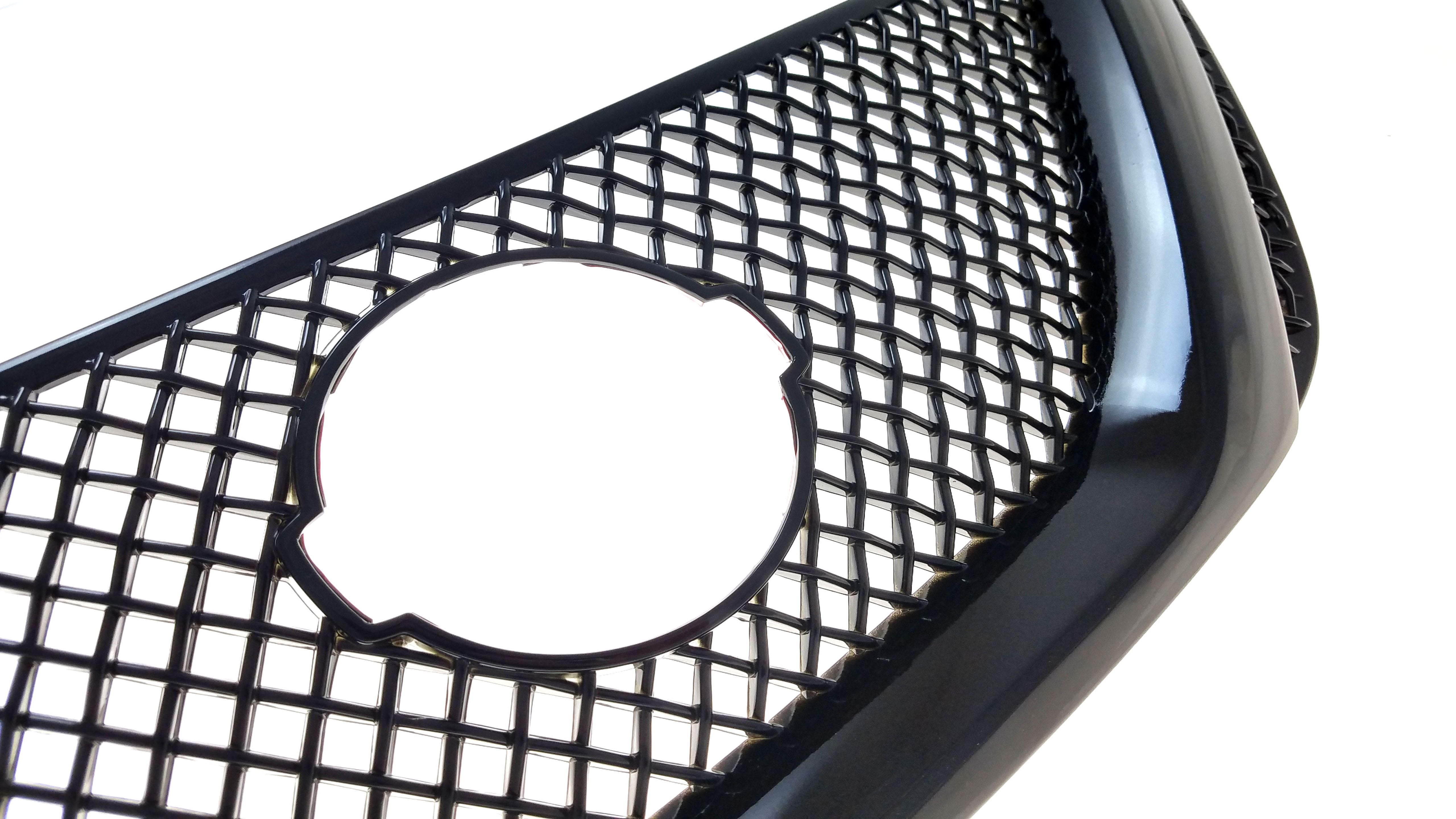 ABS6466BLK 16-19 Nissan Sentra 1 PC Gloss Black Tape-on Grille Overlay