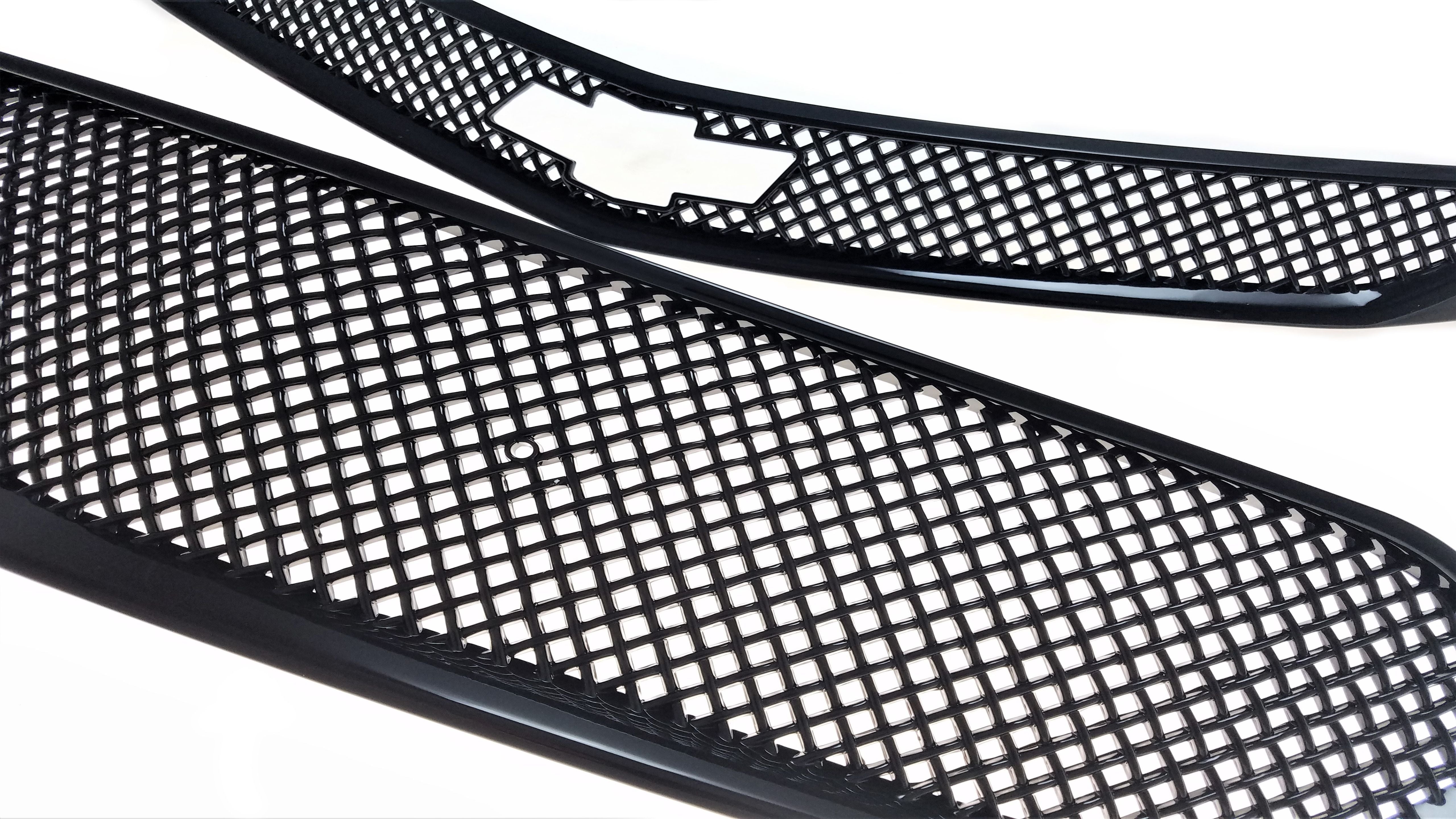 ABS6470BLK 16-18 Chevrolet Cruze LATE MODEL 2016 2 PCS Gloss Black Tape-on Grille Overlay