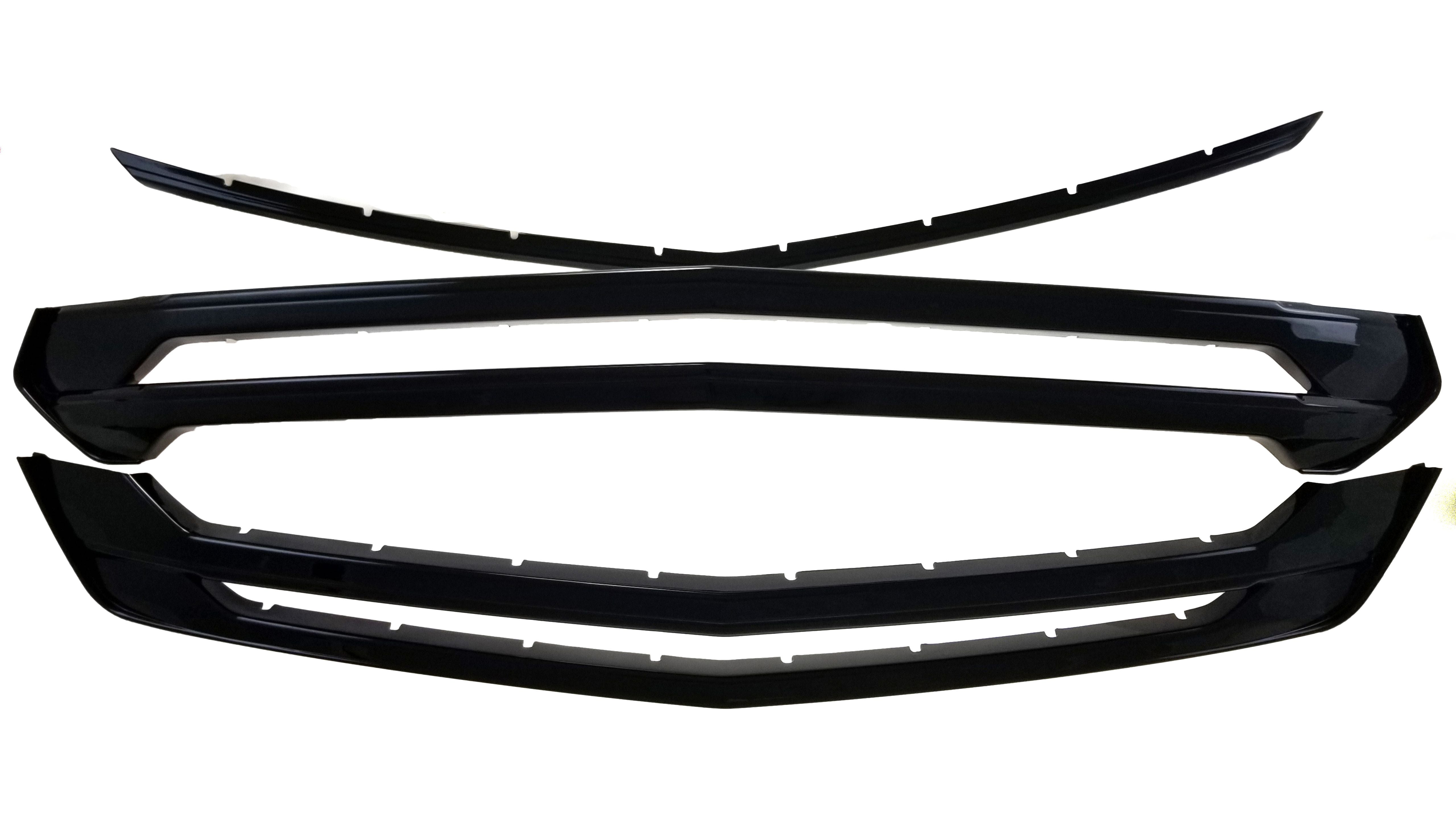 ABS6480BLK 18-21 Chevrolet Traverse 3 PCS Gloss Black Tape-on Grille Overlay