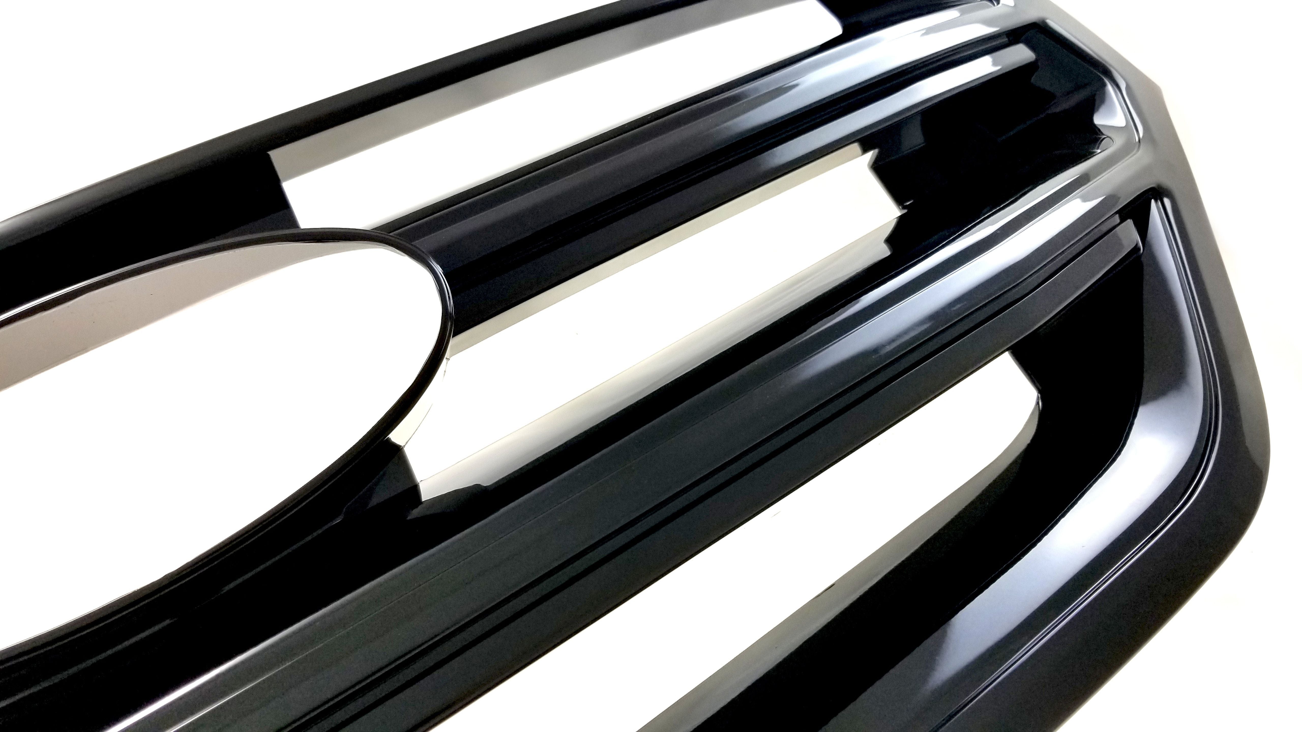 ABS6481BLK 15-18 Ford Edge Does not fit grille with Camera 1 PC Gloss Black Tape-on Grille Overlay