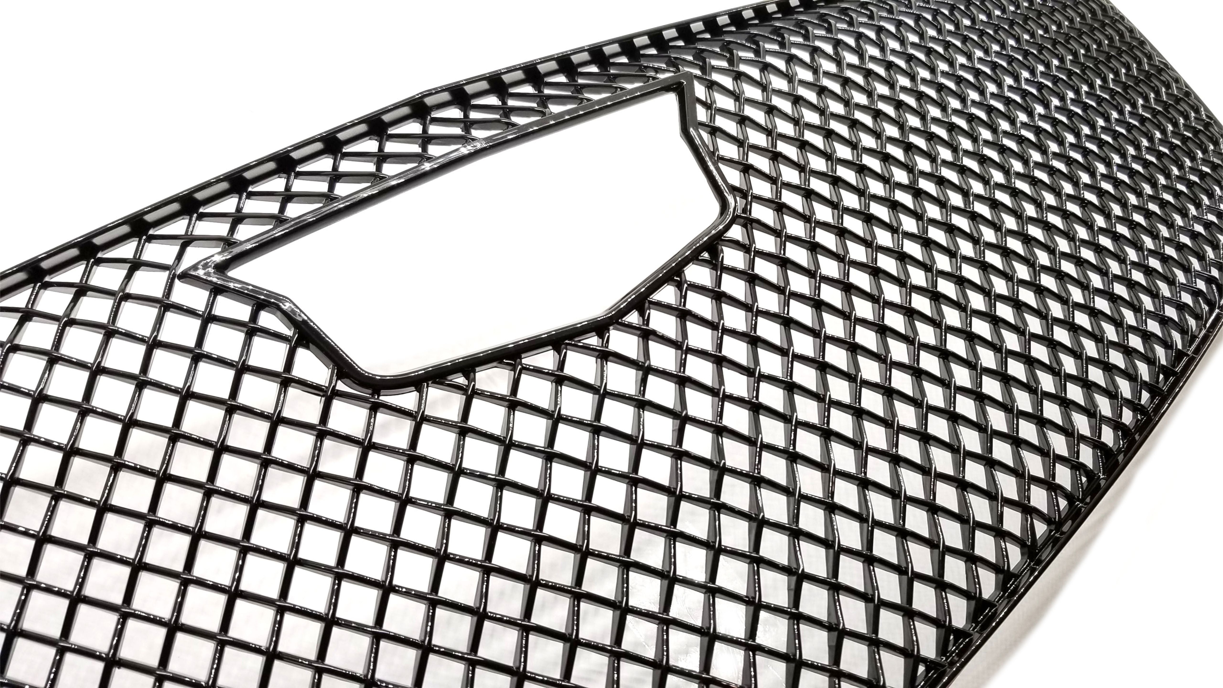 ABS6483BLK 17-19 Cadillac XT5 Does not fit grille with Camera 1 PC Gloss Black Tape-on Grille Overlay