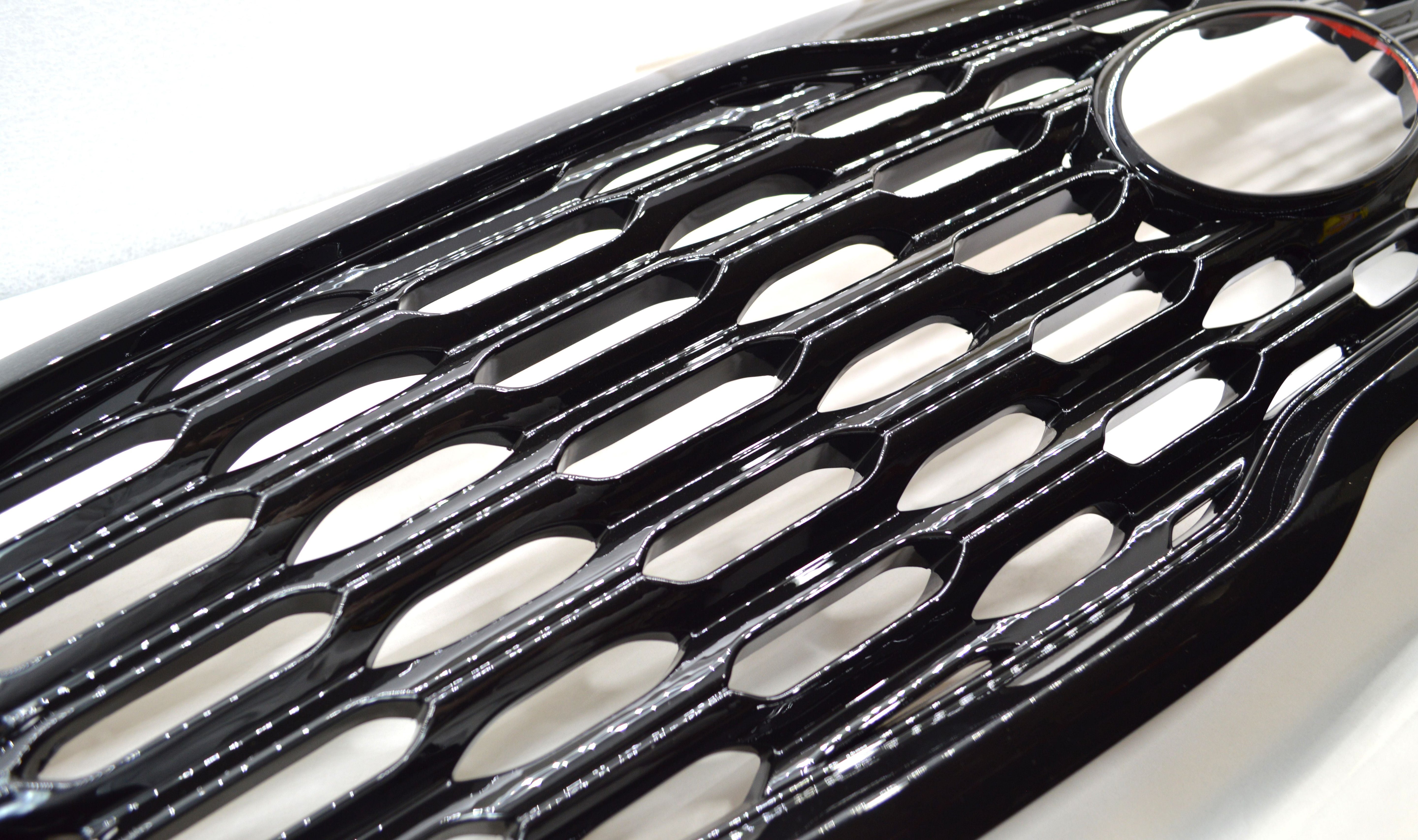 ABS6488BLK 19-20 Kia Sorento Fits LX/EX Only Does not fit grille with Camera 1 PC Gloss Black Tape-on Grille Overlay