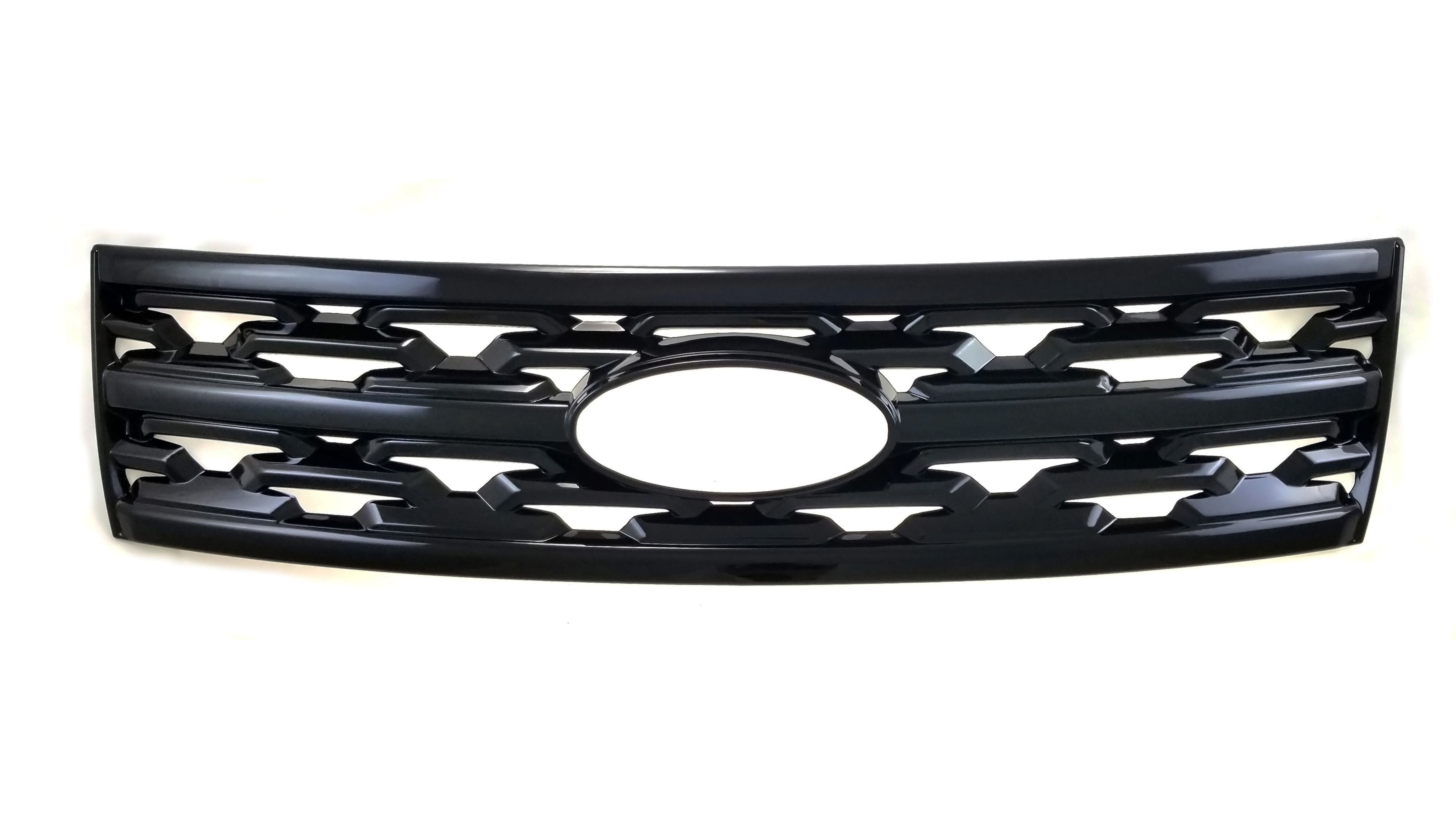 ABS6489BLK 18-19 Ford Explorer ONLY FOR XLT/LIMITED 1 PC Gloss Black Tape-on Grille Overlay