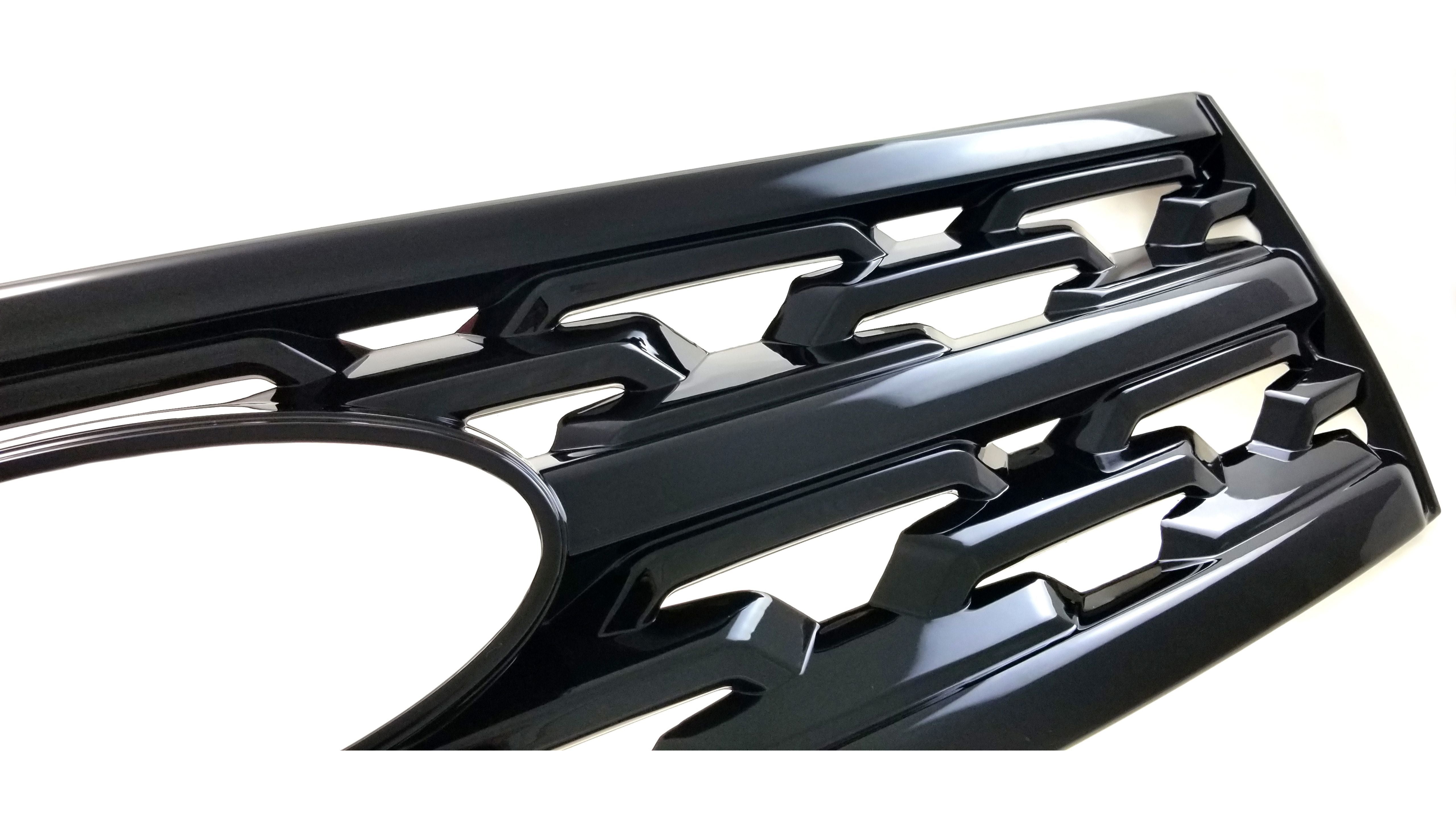 ABS6489BLK 18-19 Ford Explorer ONLY FOR XLT/LIMITED 1 PC Gloss Black Tape-on Grille Overlay
