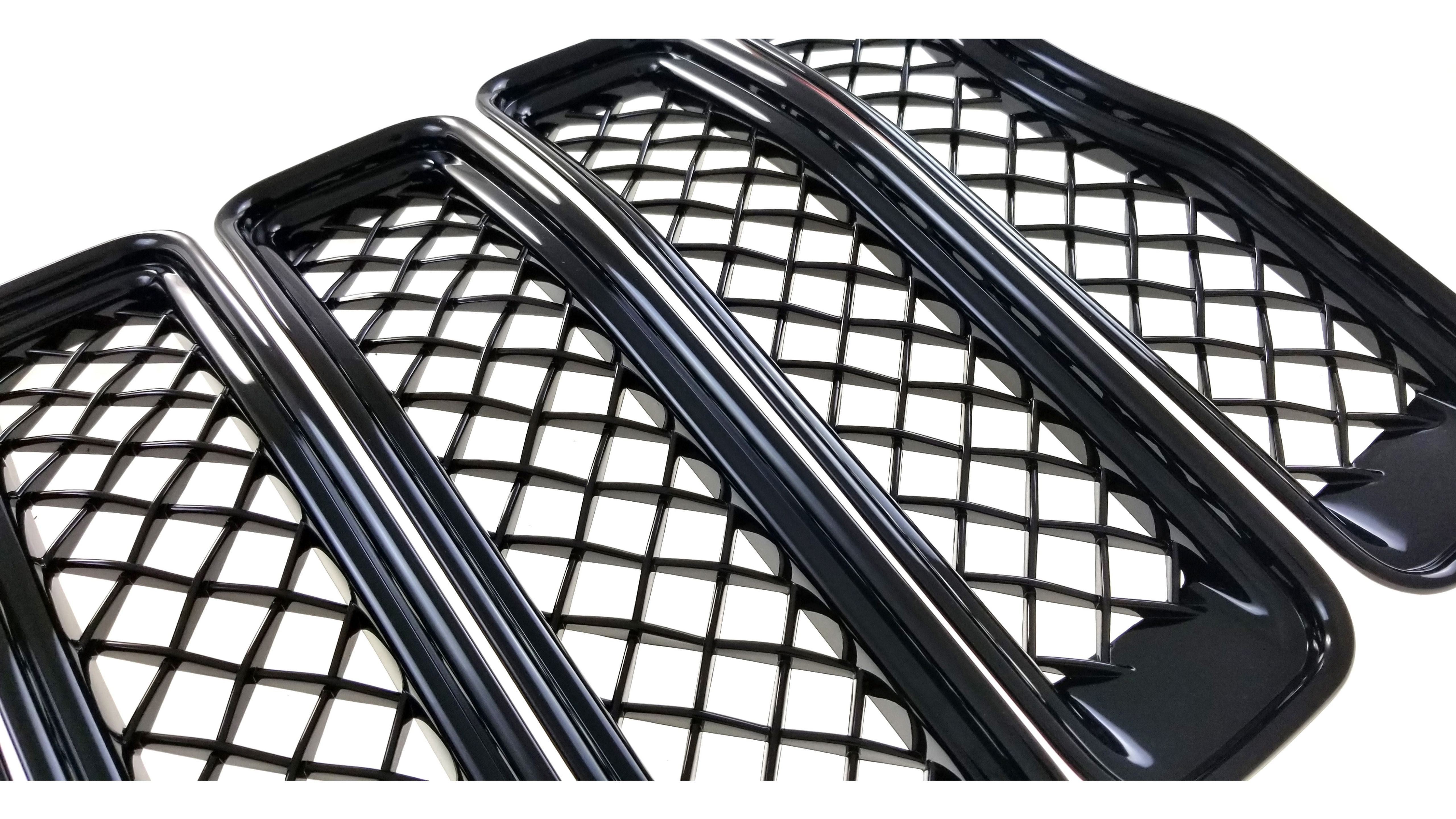 ABS6495BLK 19-22 Jeep Wrangler 7 PCS Gloss Black Tape-on Grille Overlay