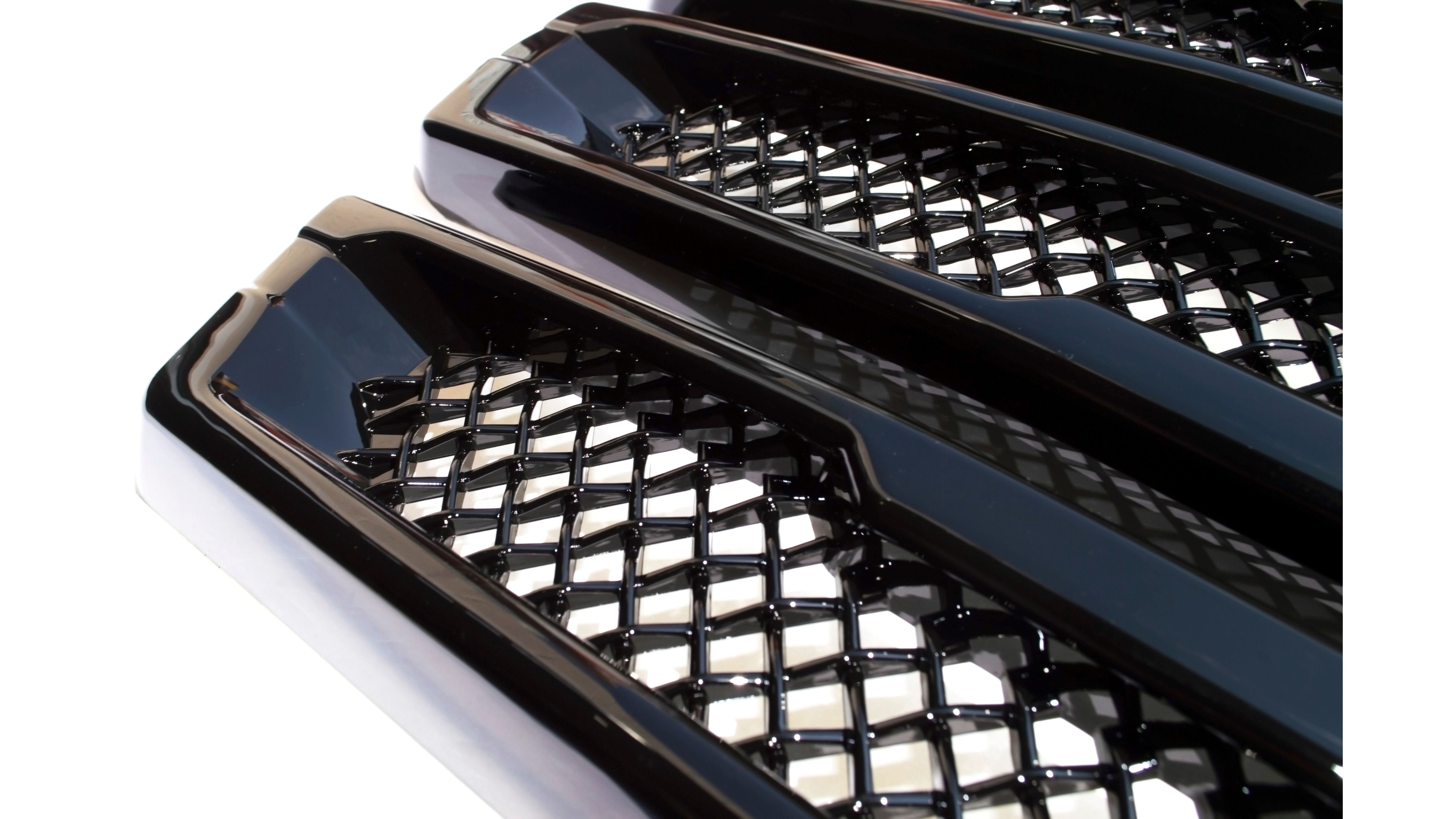 ABS6496BLK 19-21 GMC Sierra 1500 AT4/SLT 2 PCS Gloss Black Tape-on Grille Overlay