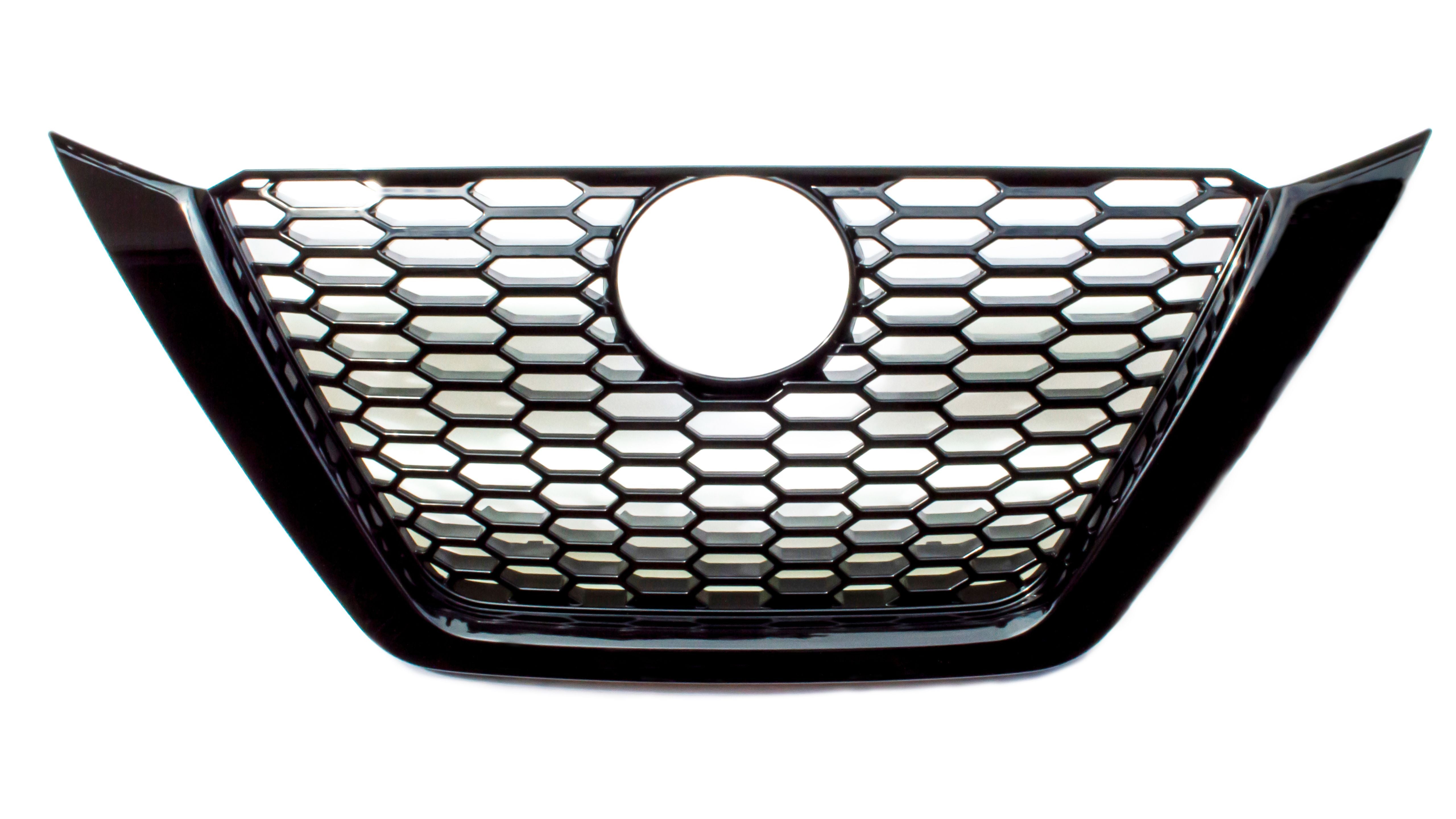 ABS6497BLK 19-22 Nissan Altima 1 PC Gloss Black Clip-On W/Tape Grille Overlay