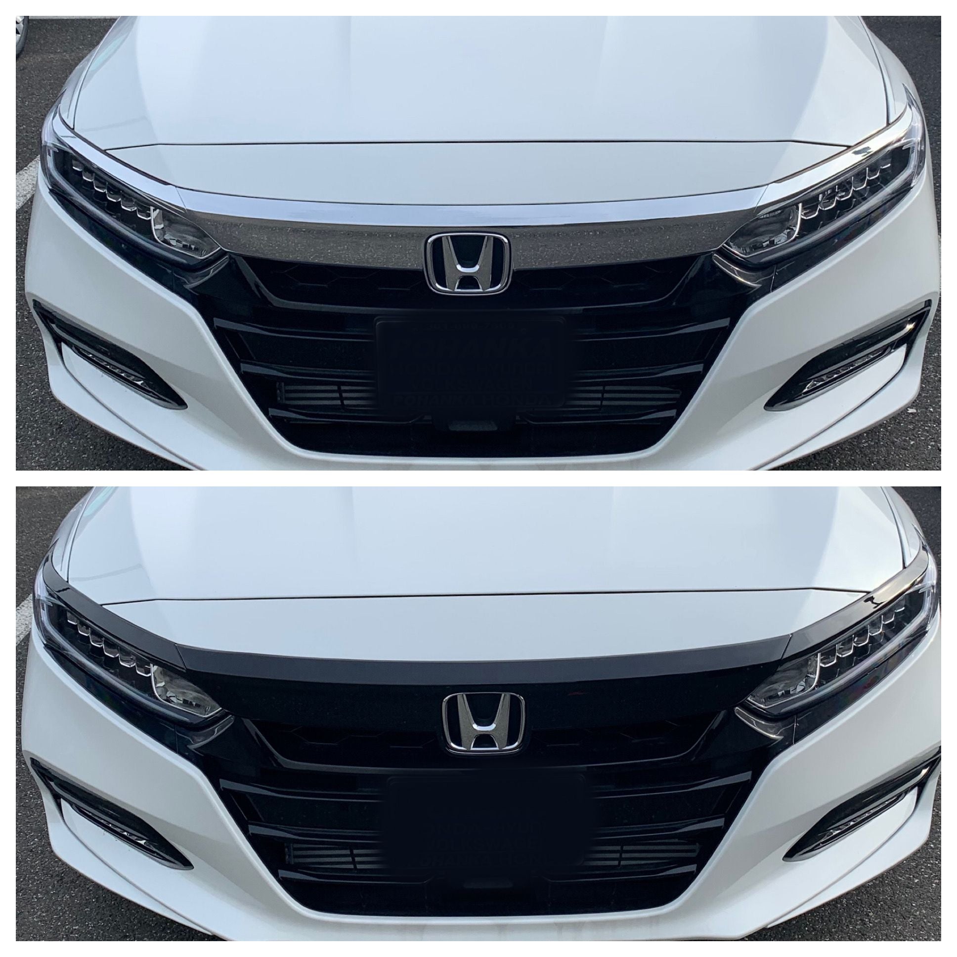 ABS6506BLK 18-20 Honda Accord 3 PCS Gloss Black Tape-on Grille Overlay