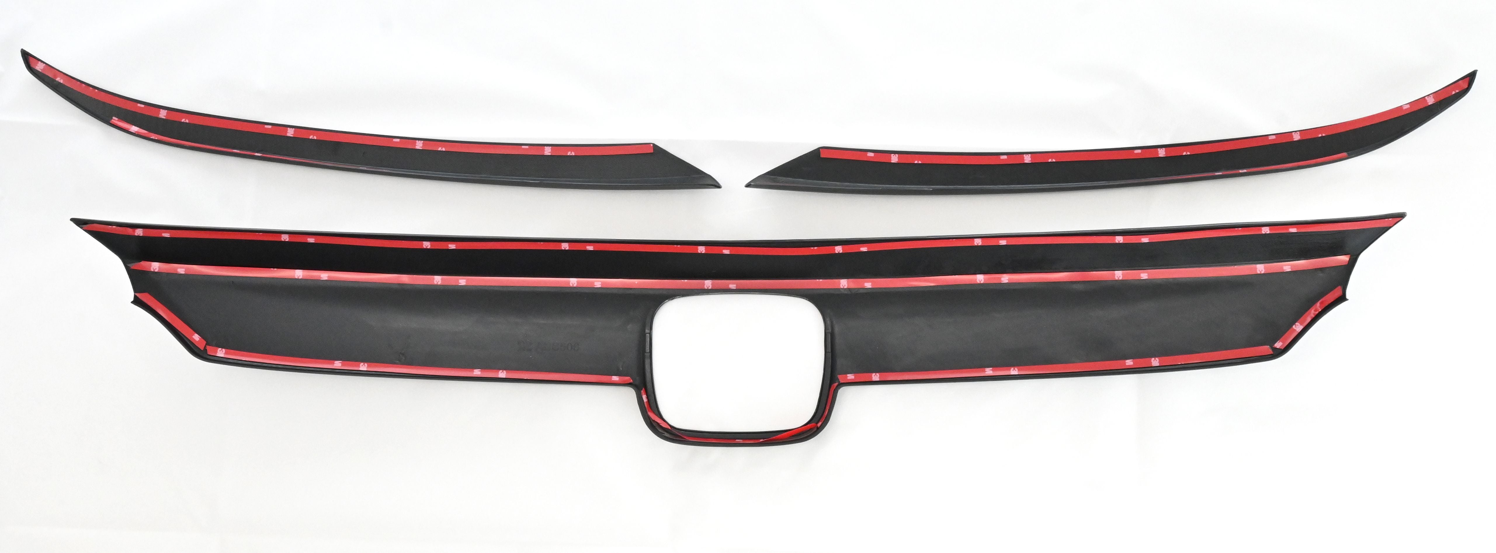 ABS6506BLK 18-20 Honda Accord 3 PCS Gloss Black Tape-on Grille Overlay
