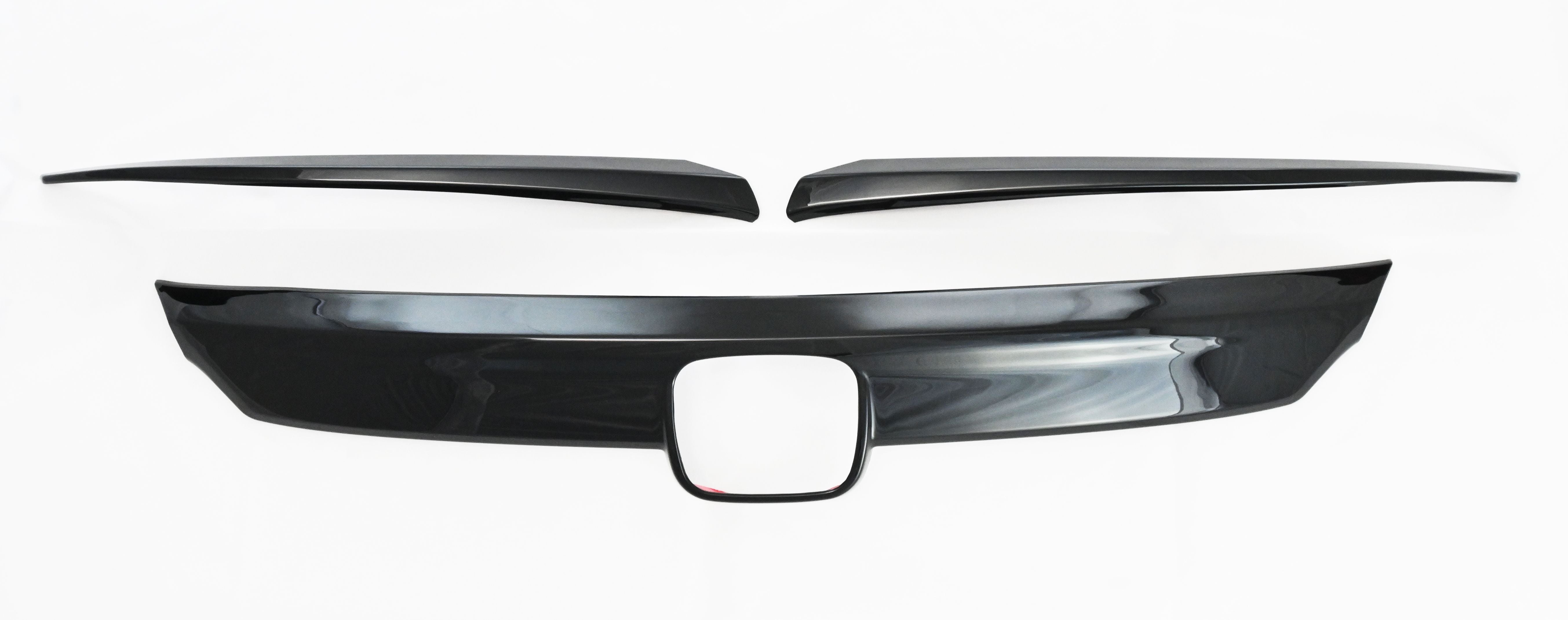 ABS6506BLK 18-20 Honda Accord 3 PCS Gloss Black Tape-on Grille Overlay
