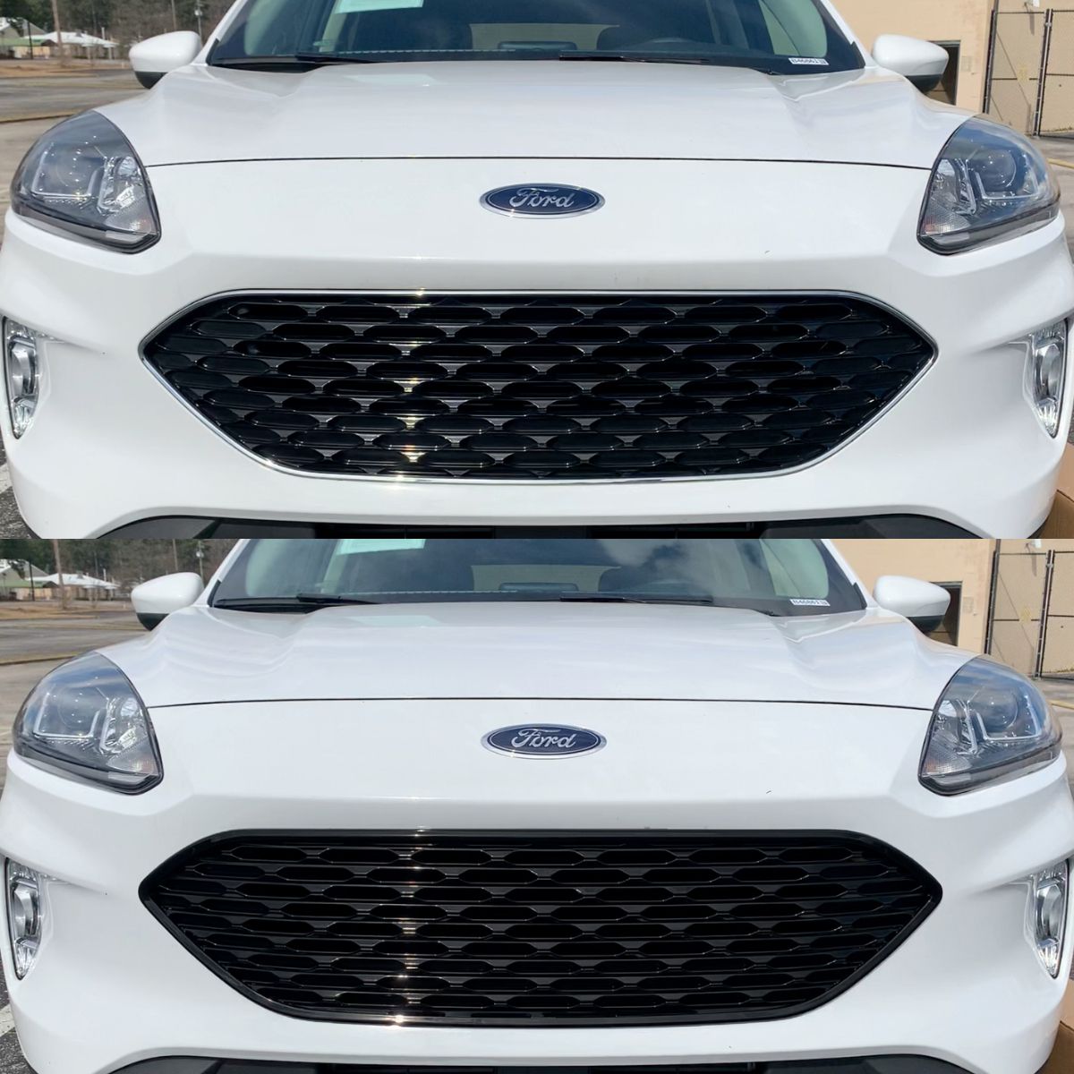 ABS6508BLK 20-22 Ford Escape S/SE/SEL/SE Hybrid 1 PC Gloss Black Clip-On W/Tape Grille Overlay