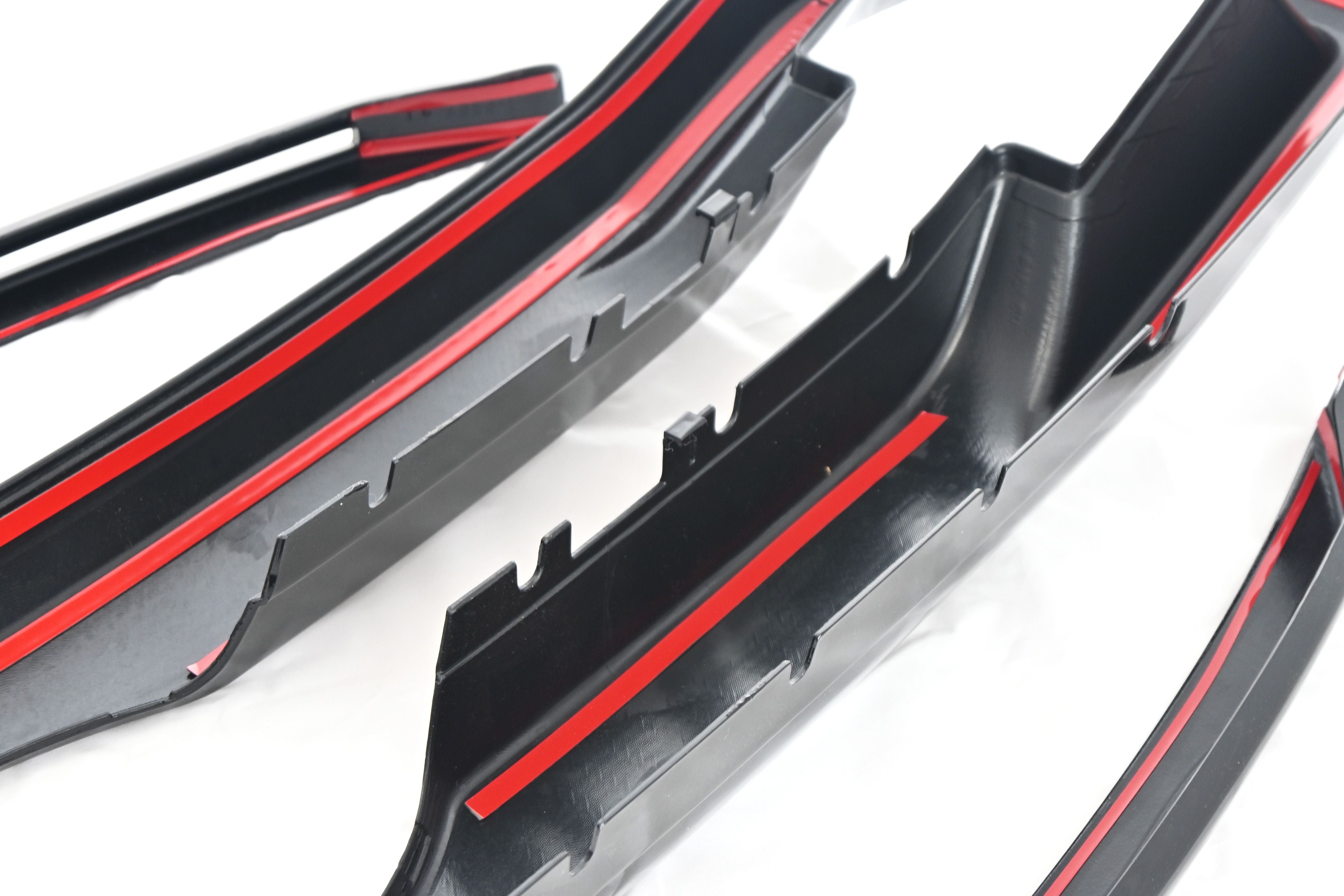 ABS6510BLK 20-22 Ford F-250 Super Duty/F-350 Super Duty XLT 3 PCS Gloss Black Clip-On W/Tape Grille Overlay