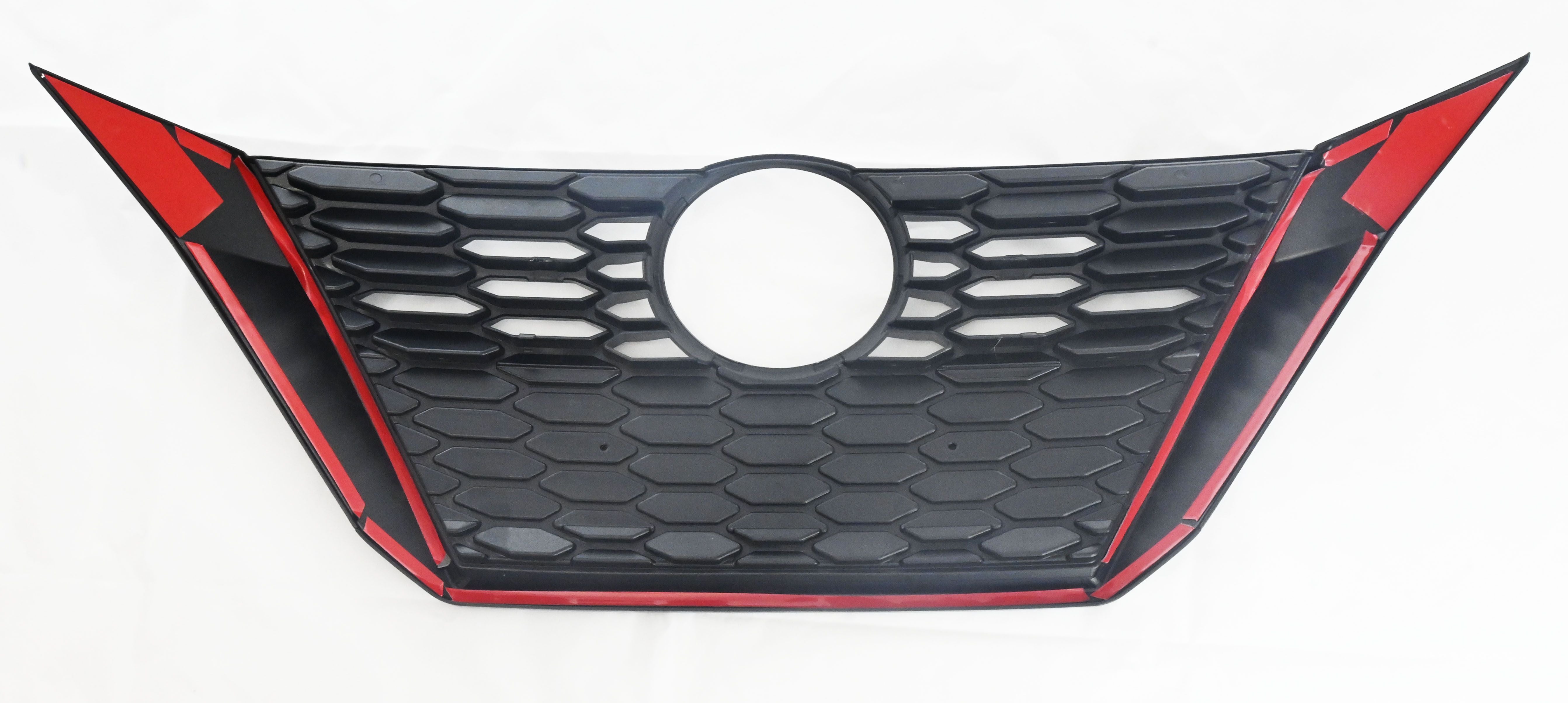 ABS6511BLK 20-22 Nissan Sentra Does not fit grille with Camera 1 PC Gloss Black Clip-On W/Tape Grille Overlay