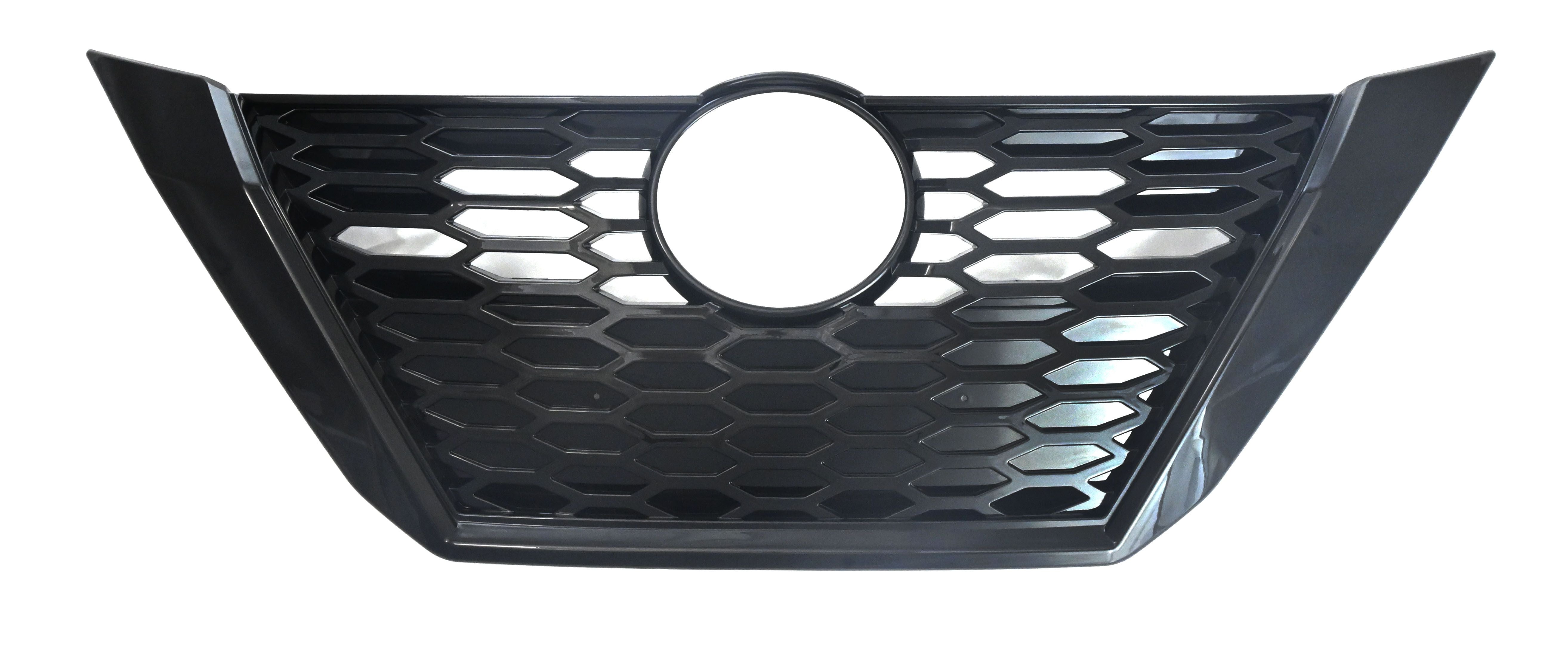 ABS6511BLK 20-22 Nissan Sentra Does not fit grille with Camera 1 PC Gloss Black Clip-On W/Tape Grille Overlay