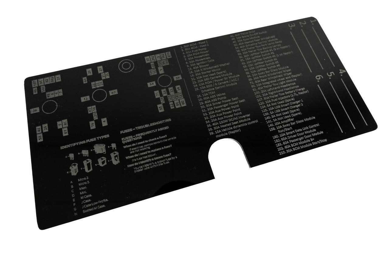 Acrylic Laser Series Fuse Box Lid Label Plate - 2021-2025 Bronco