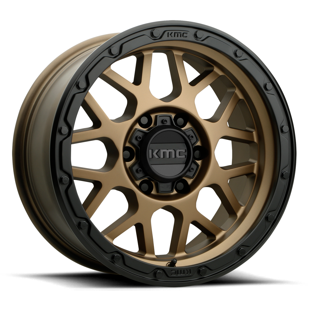 KMC KM535 Grenade Off-Road wheel in Matte Bronze with M-Black Lip, universal fit