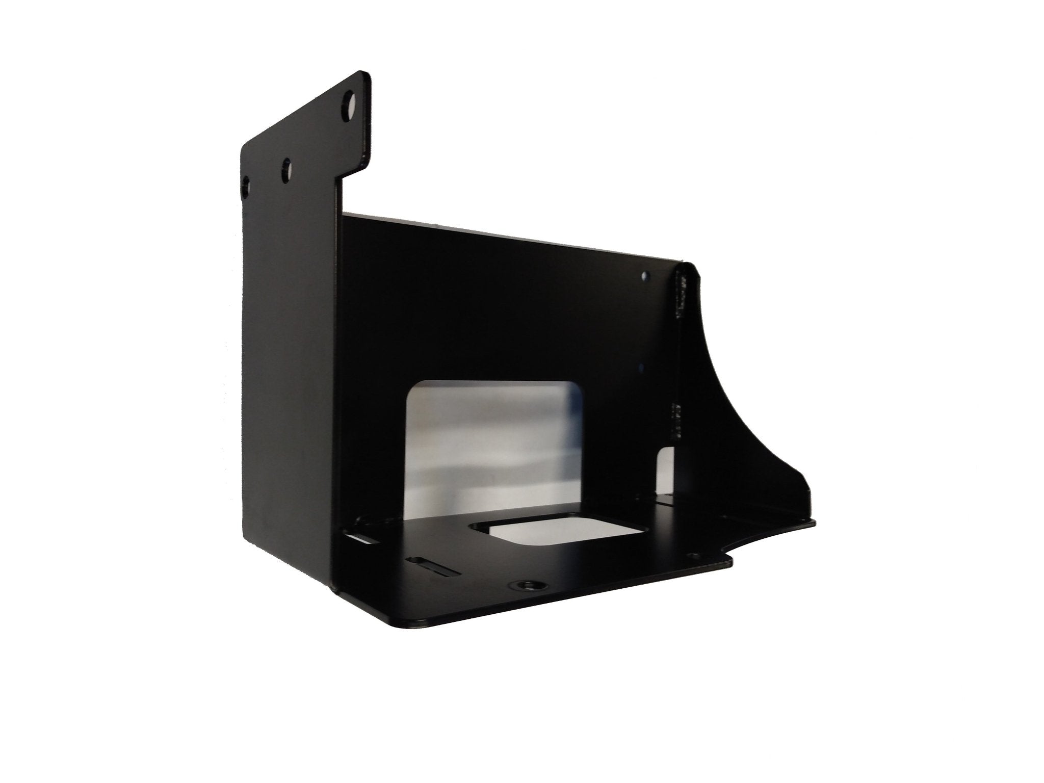 Black metal mounting bracket for ARB twin air compressor, compatible with Toyota Tacoma