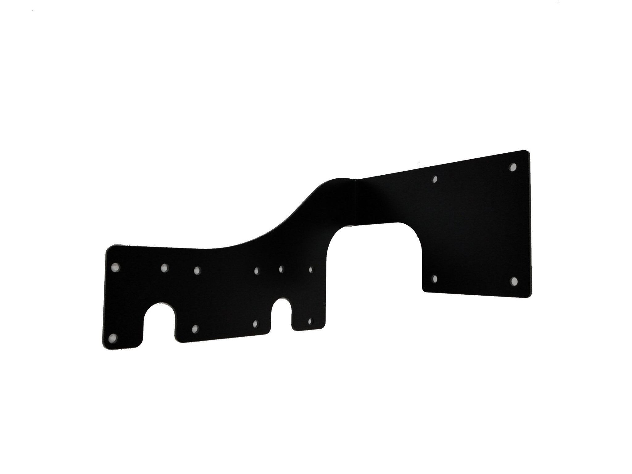 Black steel tank mounting bracket for GM trucks and SUVs, 2007-2018, with multiple holes.