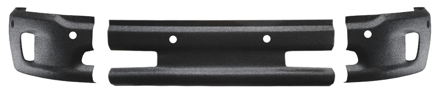 Armor-coated front bumper cover for 2013-2018 Ram 1500, with fog lamp cutouts and parking sensor holes, rugged finish