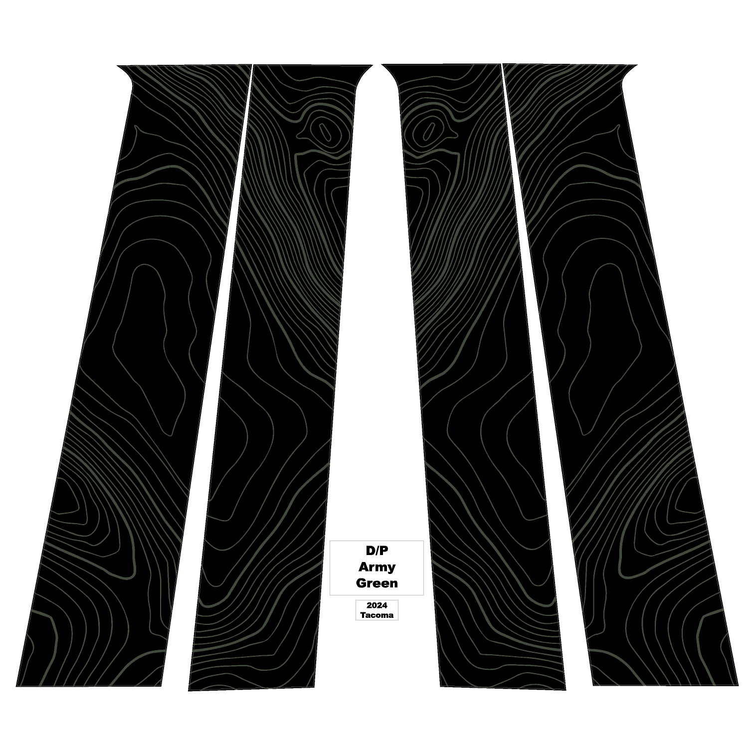 Topographic B Pillar Overlays - 2024+ Tacoma Double Cab / 2025+ 4Runner