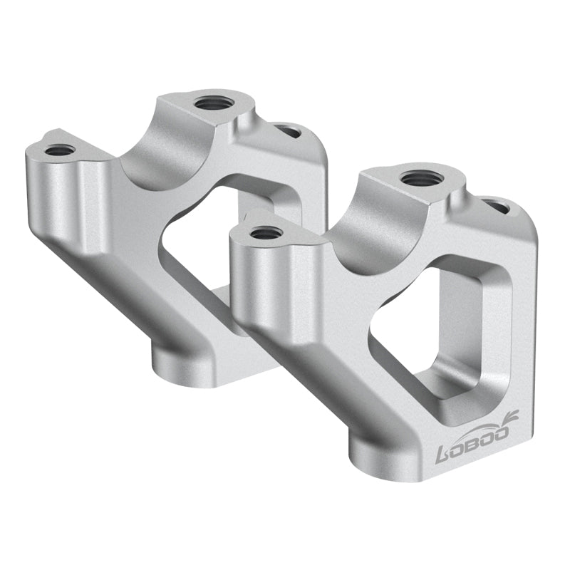 LOBOO Handlebar Risers for Triumph Tiger 900 / 850 Sport (2021-on) – CNC Aluminum 0.47 in Rise / 0.78 in Setback, Silver Anodized Finish