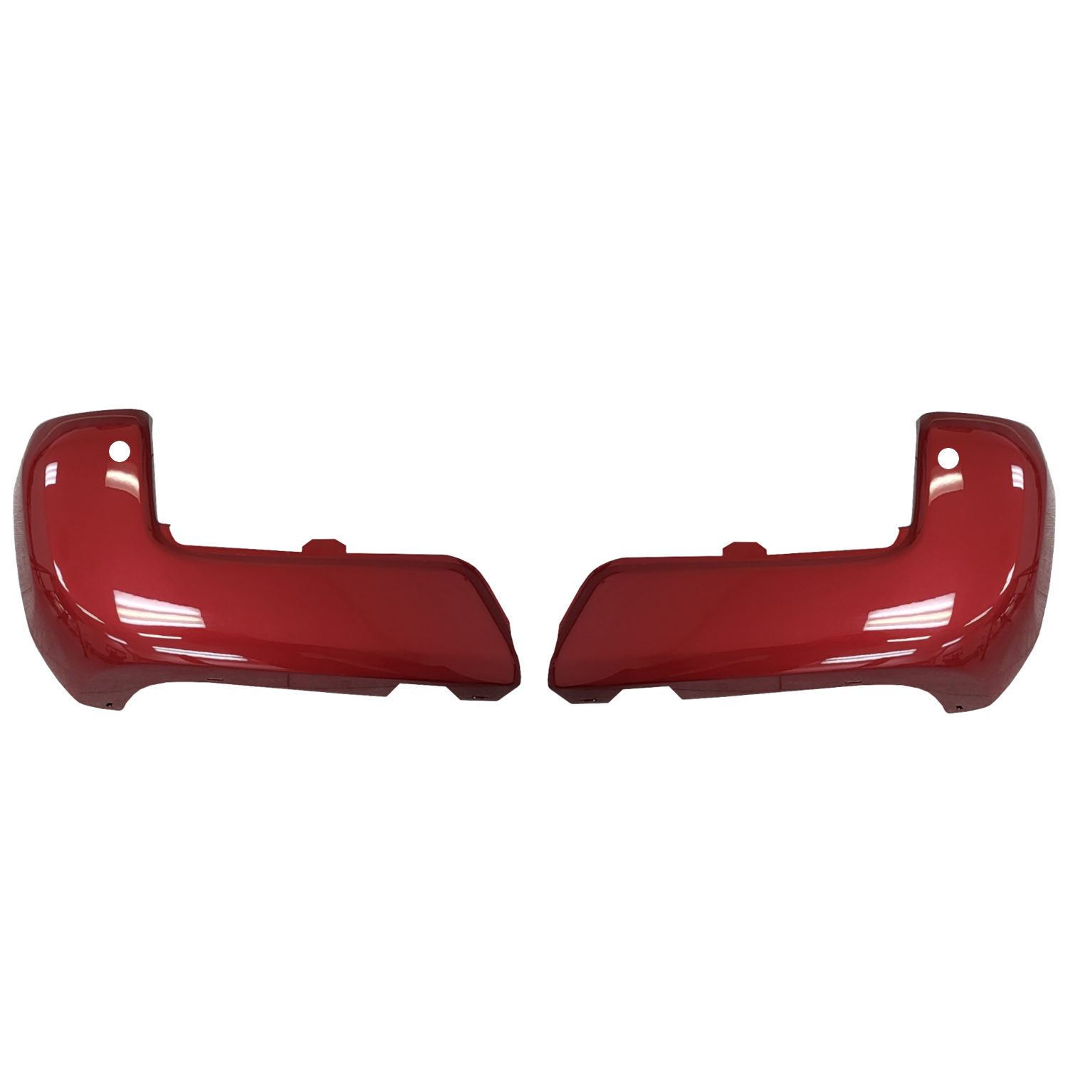 Barcelona Red rear bumper cover for 2016-2023 Toyota Tacoma, featuring parking sensor cutouts.
