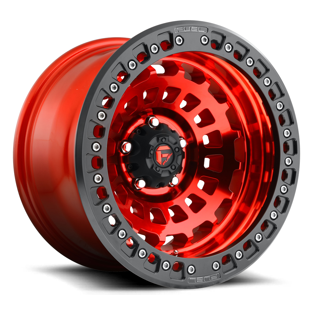 Fuel Zephyr Beadlock D100 Candy Red wheel, multiple bolt patterns