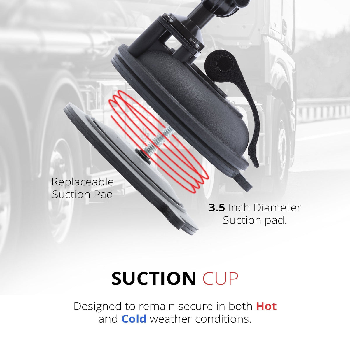 Tackform suction cup phone mount 10.5" arm for universal fit