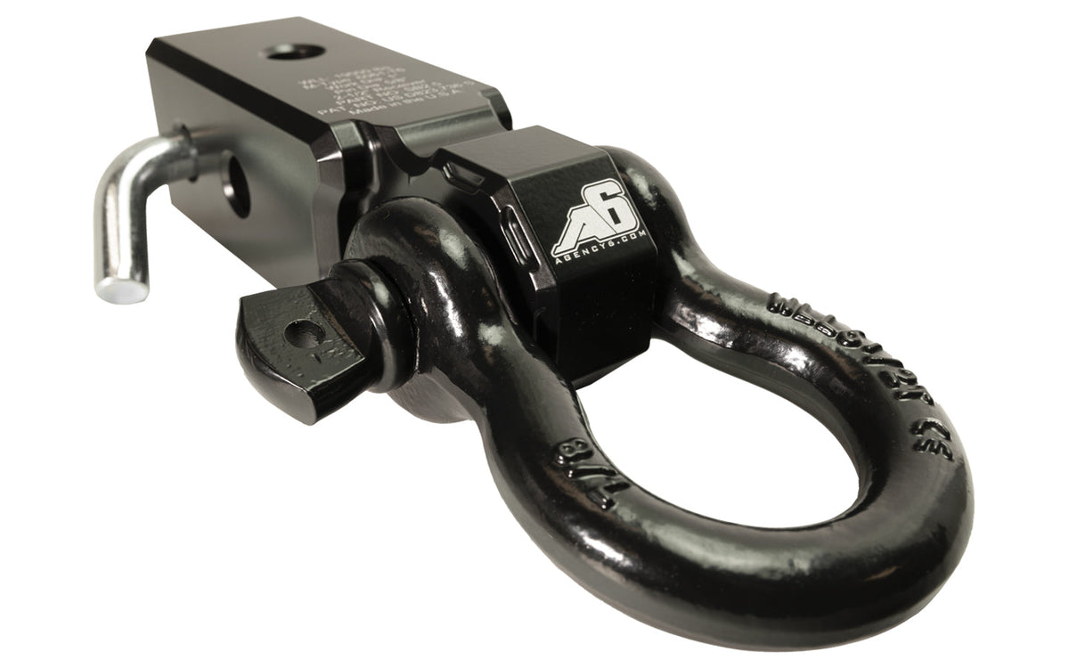 Agency 6 2.5 inch shackle block assembly in black for universal fit