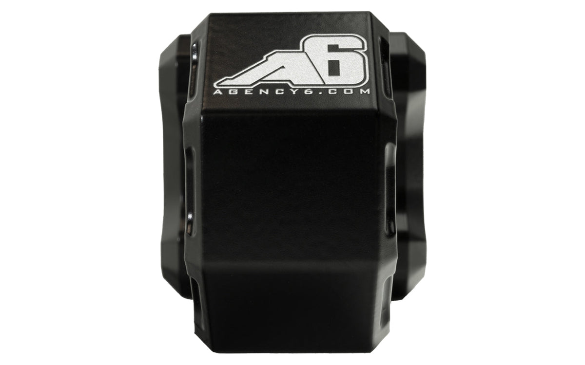 Agency 6 2.5 inch shackle block assembly in black for universal fit