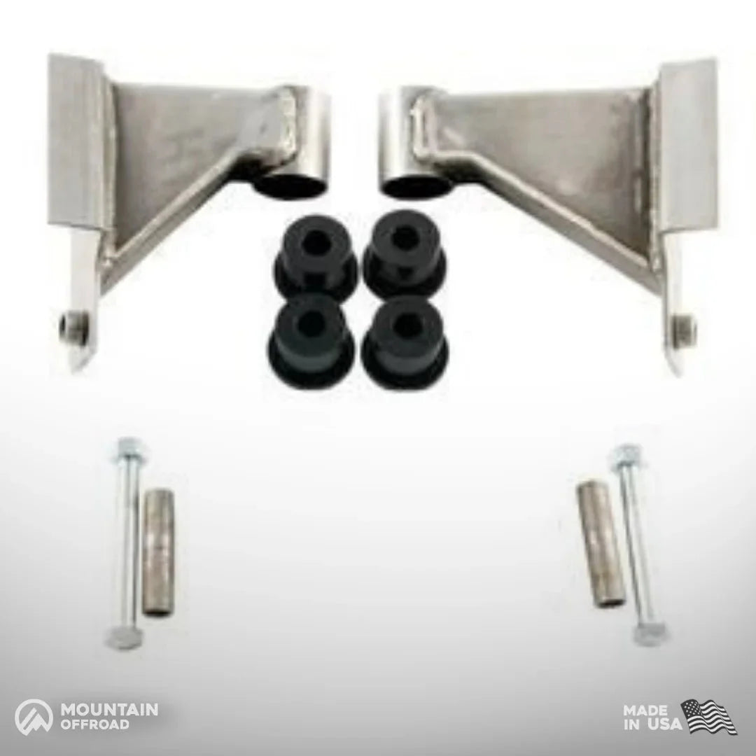 Chevy LS Gen III IV to Jeep Wrangler YJ motor mount conversion kit with brackets, bushings, and hardware