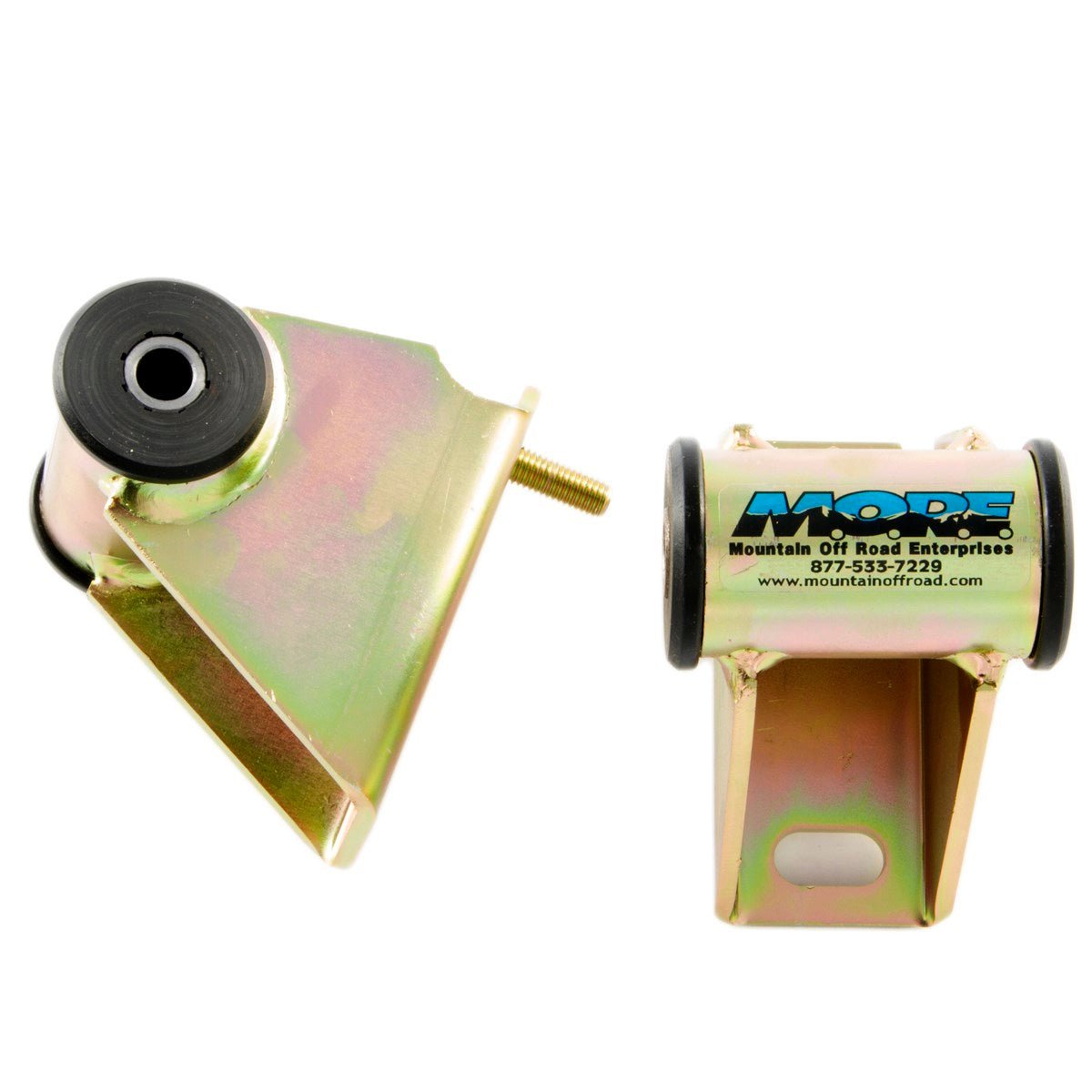 Heavy-duty motor mounts for Jeep Wrangler YJ TJ 4.0L 4.2L, gold finish, rubber bushings