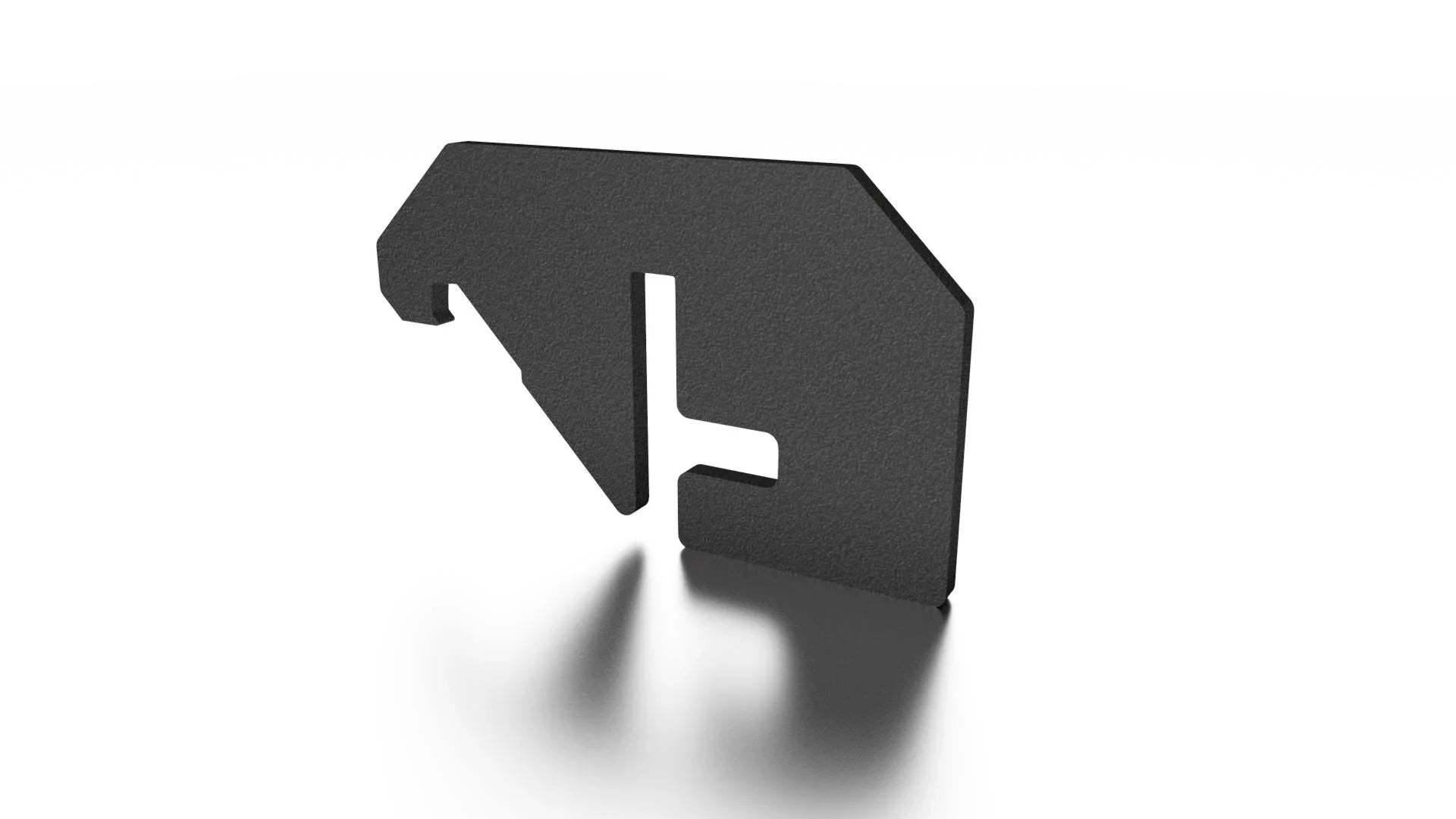 Black metal bottle opener with rugged, angular design for overlanding accessories