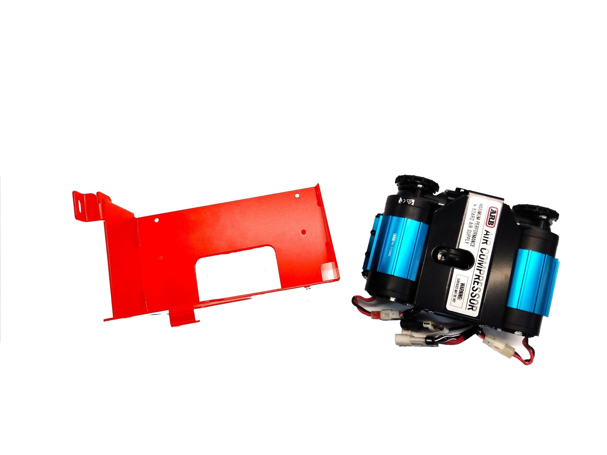 ARB twin air compressor and red mounting bracket for Toyota 4Runner Gen 5