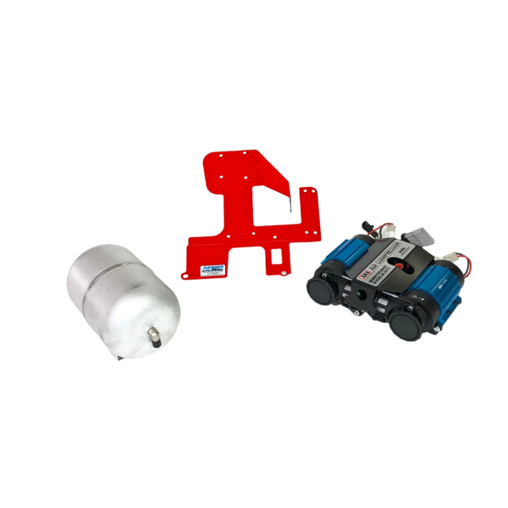 Jeep Wrangler JK ARB mounting bracket, twin air compressor, and 1-gallon air tank kit