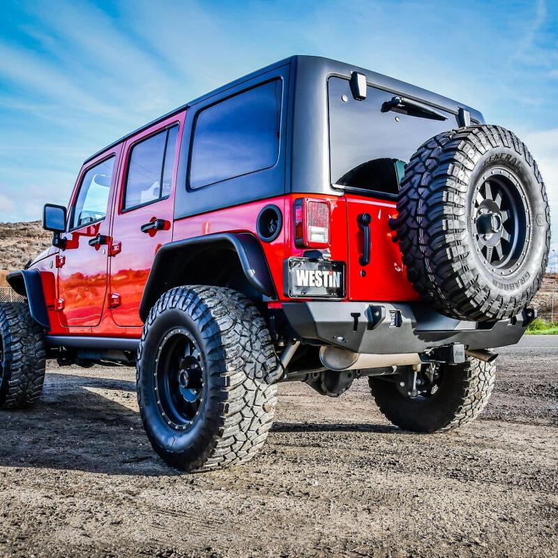 Westin WJ2 Rear Bumper, Textured Black, fits Jeep Wrangler