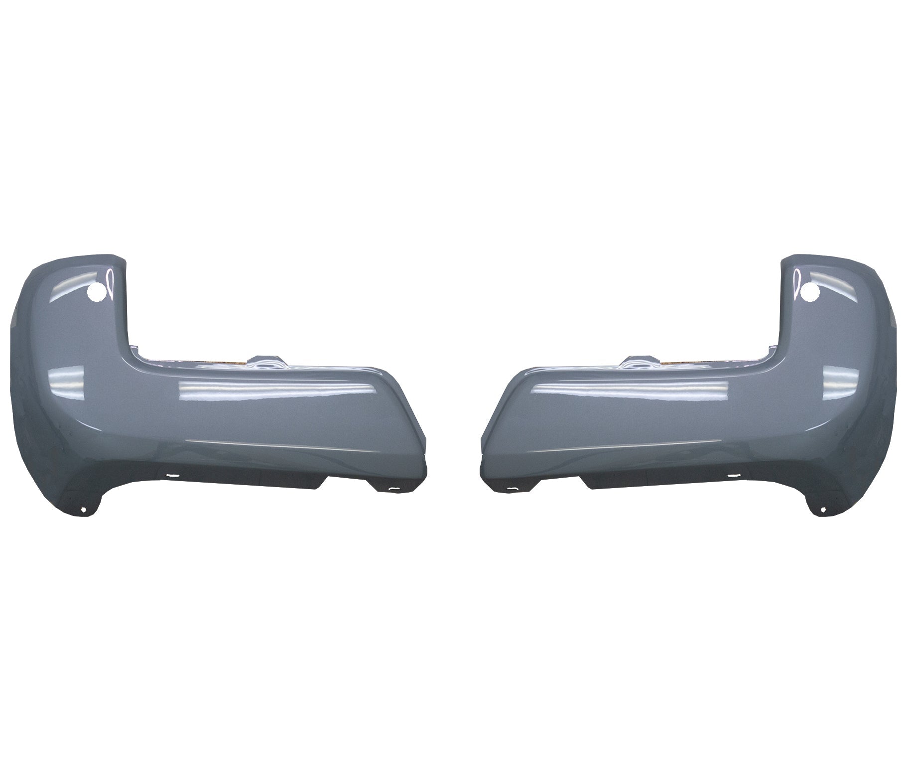 Cement Gray rear bumper cover for 2016-2023 Toyota Tacoma, with parking sensor cutouts.