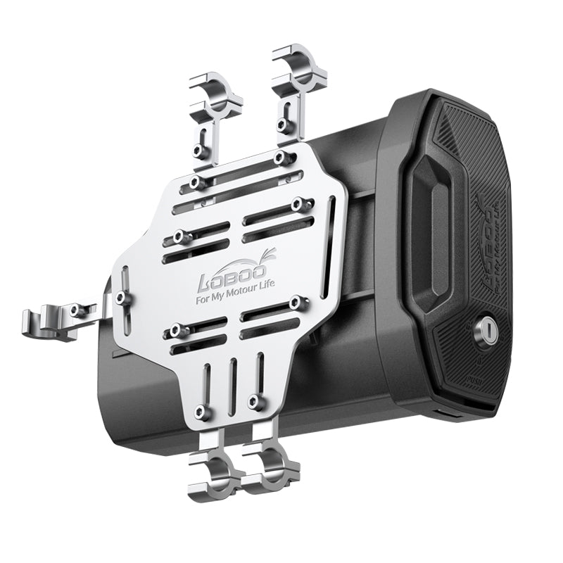 LOBOO Motorcycle Tool Box – Waterproof Engineering Plastic Case with Aluminum Mounting Plate, Lockable Universal Design