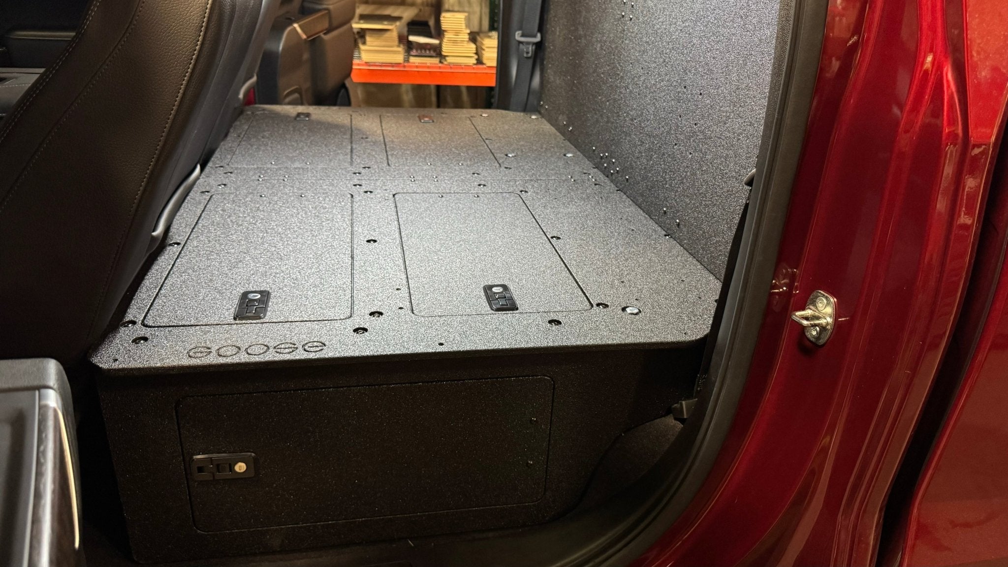 Goose Gear CHEVY - SILVERADO - 4TH GEN - GMC - SIERRA - 2019-PRESENT - 5TH GEN - EXPLORE SERIES - CREW CAB - SEAT DELETE PLATE SYSTEM - SECOND ROW - 100%