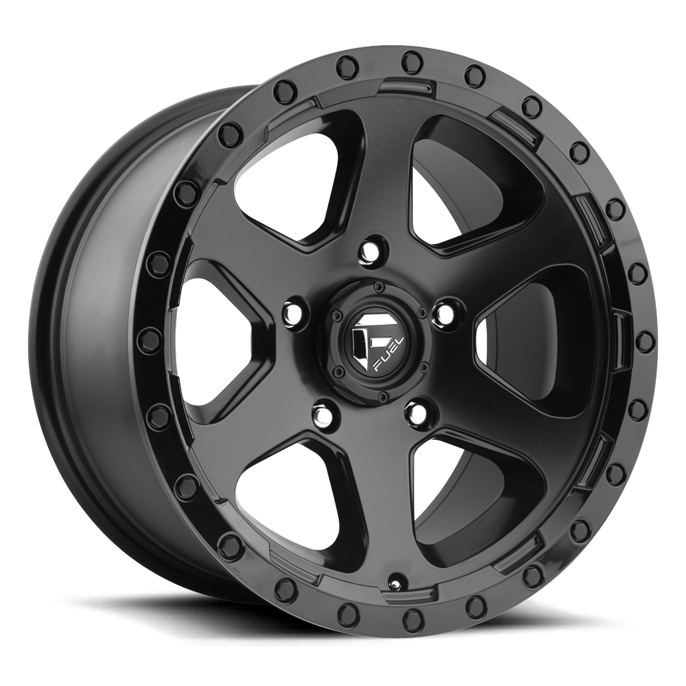 Fuel Ripper D589 Matte Black Gloss Black Lip wheel, universal fit