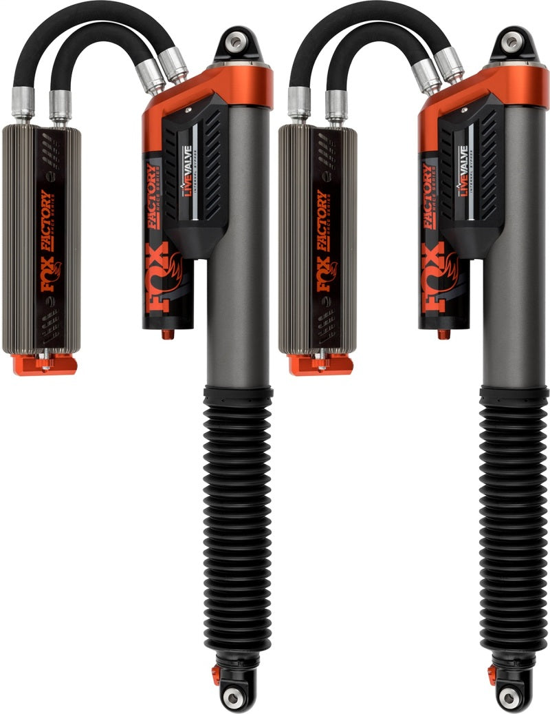 FOX 3.0 Factory Race Series Live Valve Internal Bypass Rear Piggyback Shock Set, fits Ford F-150