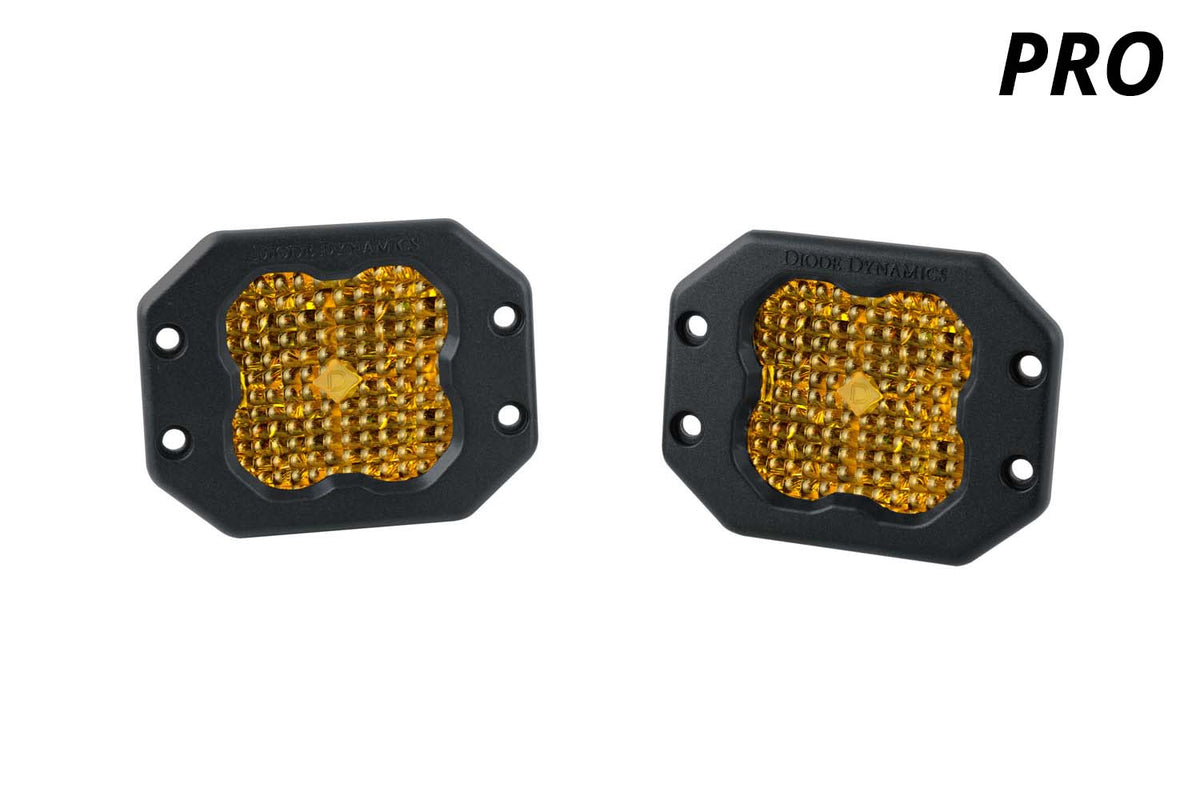 Diode Dynamics SS3 Yellow Pro Flush Mount LED Pod (pair) for trucks and SUVs