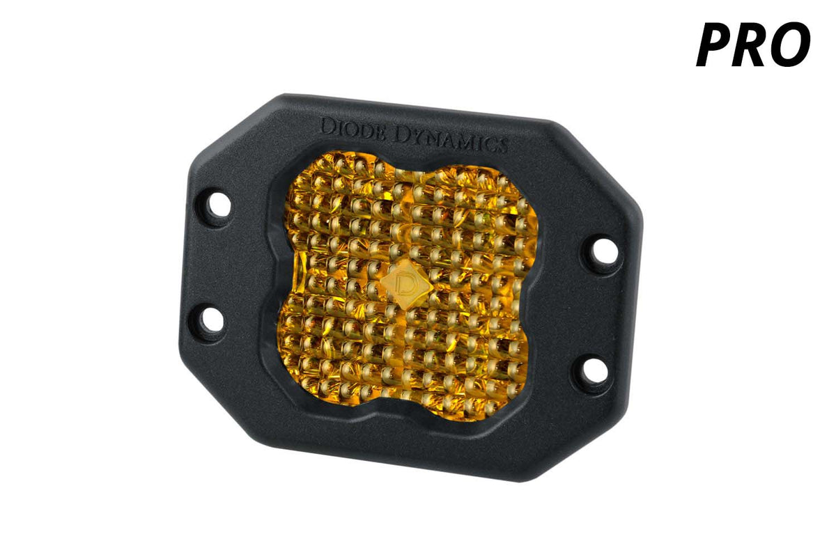 Diode Dynamics SS3 Yellow Pro Flush Mount LED Pod (single) for trucks and SUVs