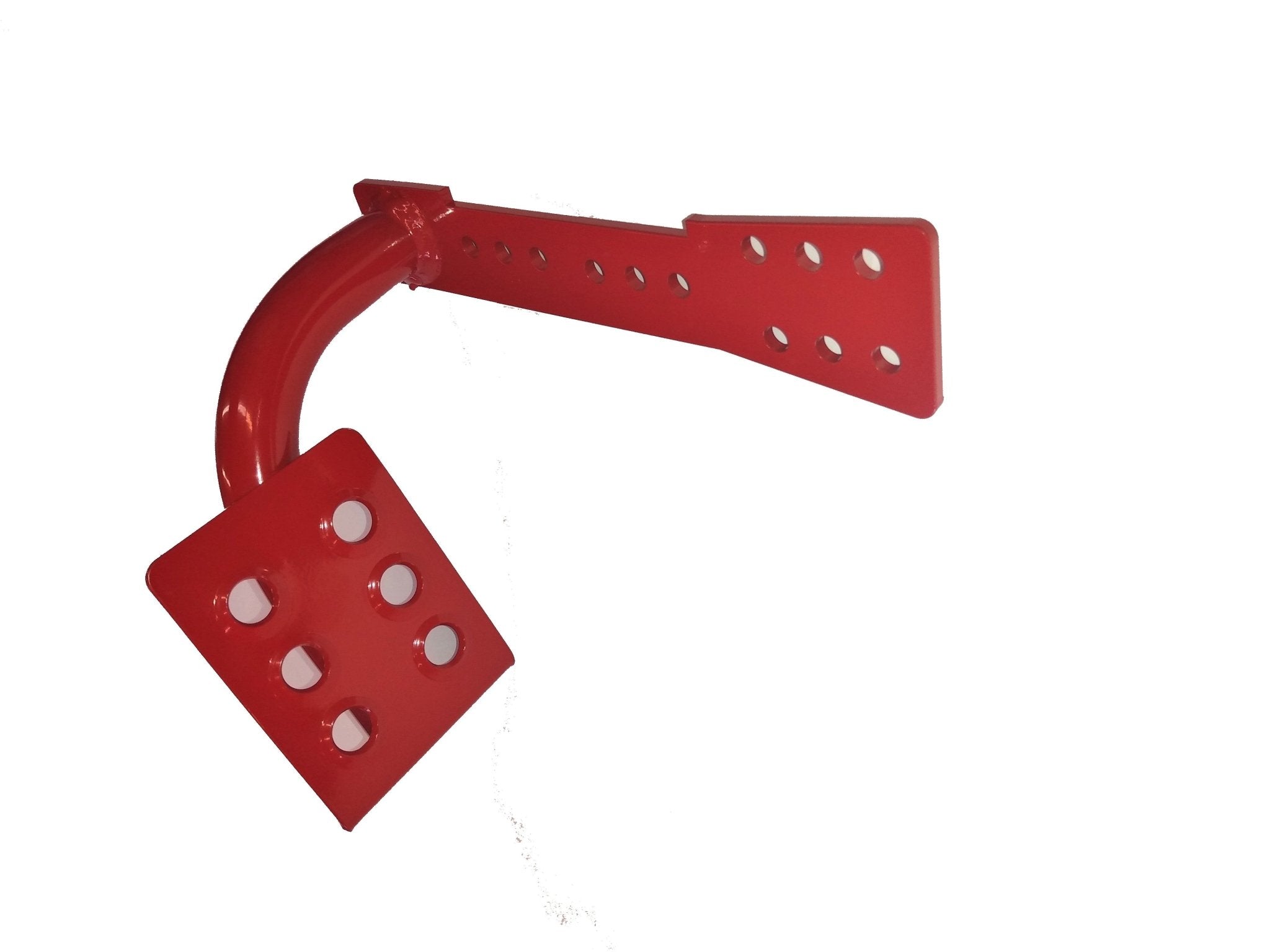 Red dead pedal for Jeep Wrangler JK 2007-2018 passenger side, steel with drilled holes