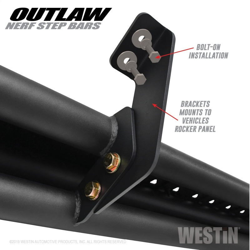 Westin Outlaw Nerf Step Bars, Crew Cab, fits Ram 1500