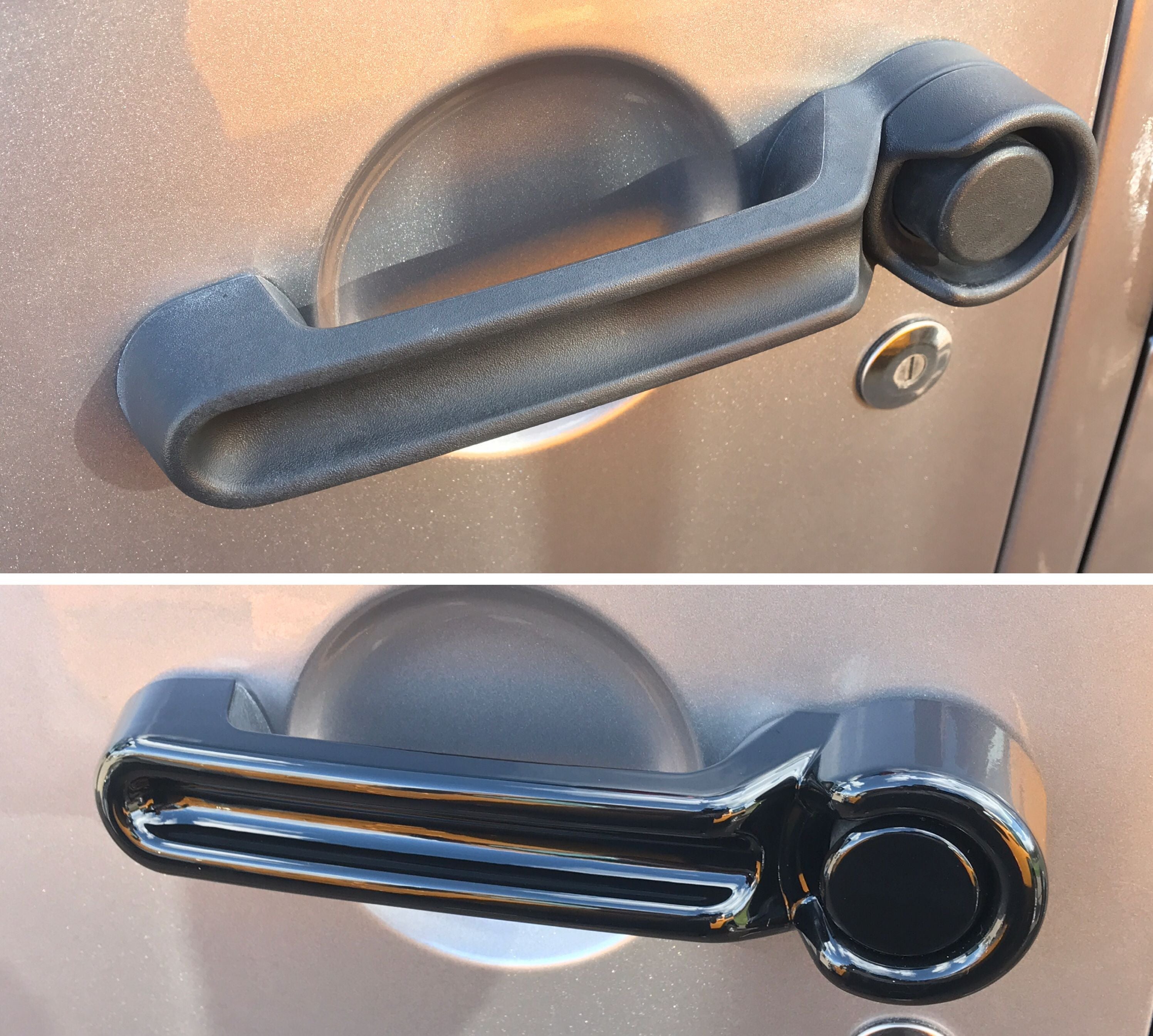 DH6122BLK 07-12 Dodge Nitro No Smart Key 8 PCS Gloss Black Tape-on Door Handle Cover