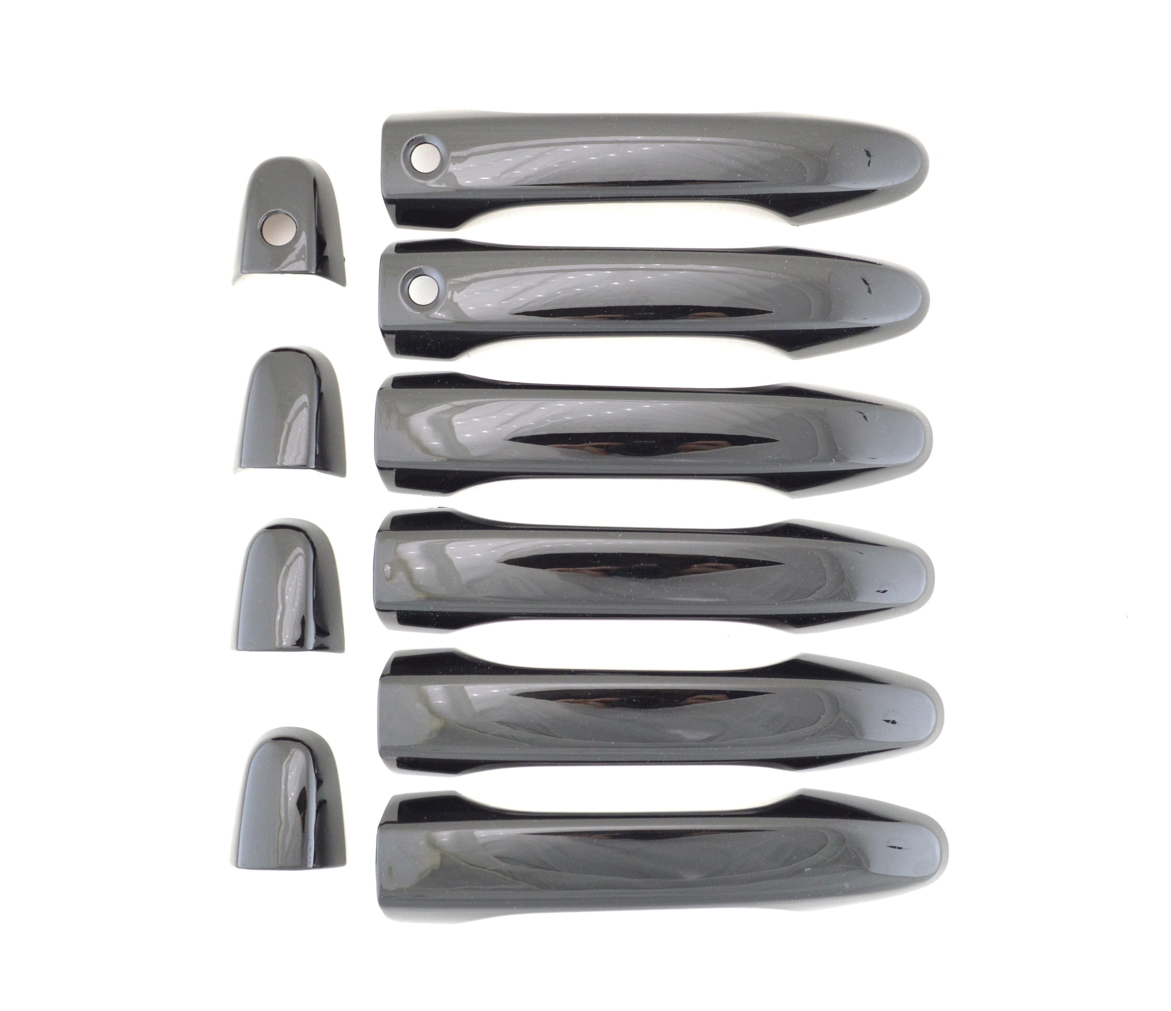 DH6242BLK 14-15 Honda Civic W/ or W/O Smart Key 8 PCS Gloss Black Tape-on Door Handle Cover
