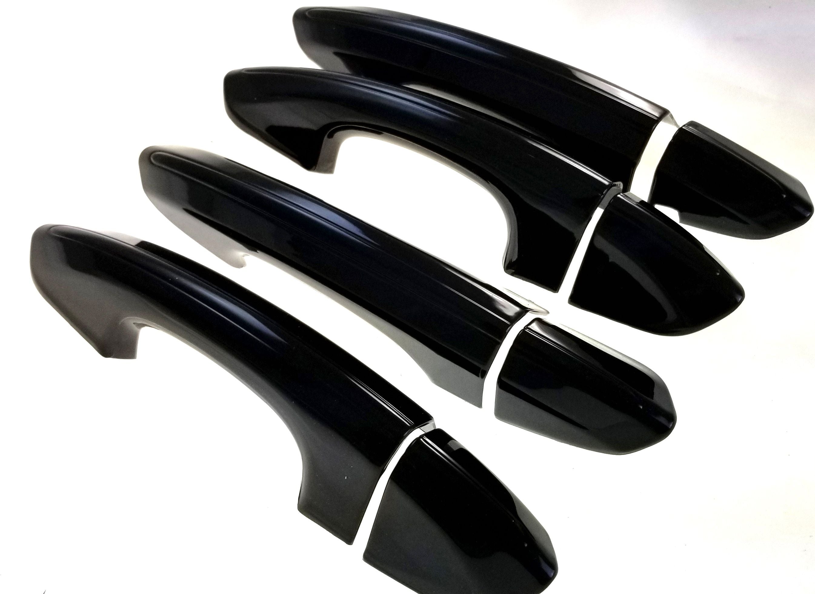 DH6254BLK 15-22 Ford Edge Works over Keyless Sensors 8 PCS Gloss Black Snap-on W/Tape Door Handle Cover