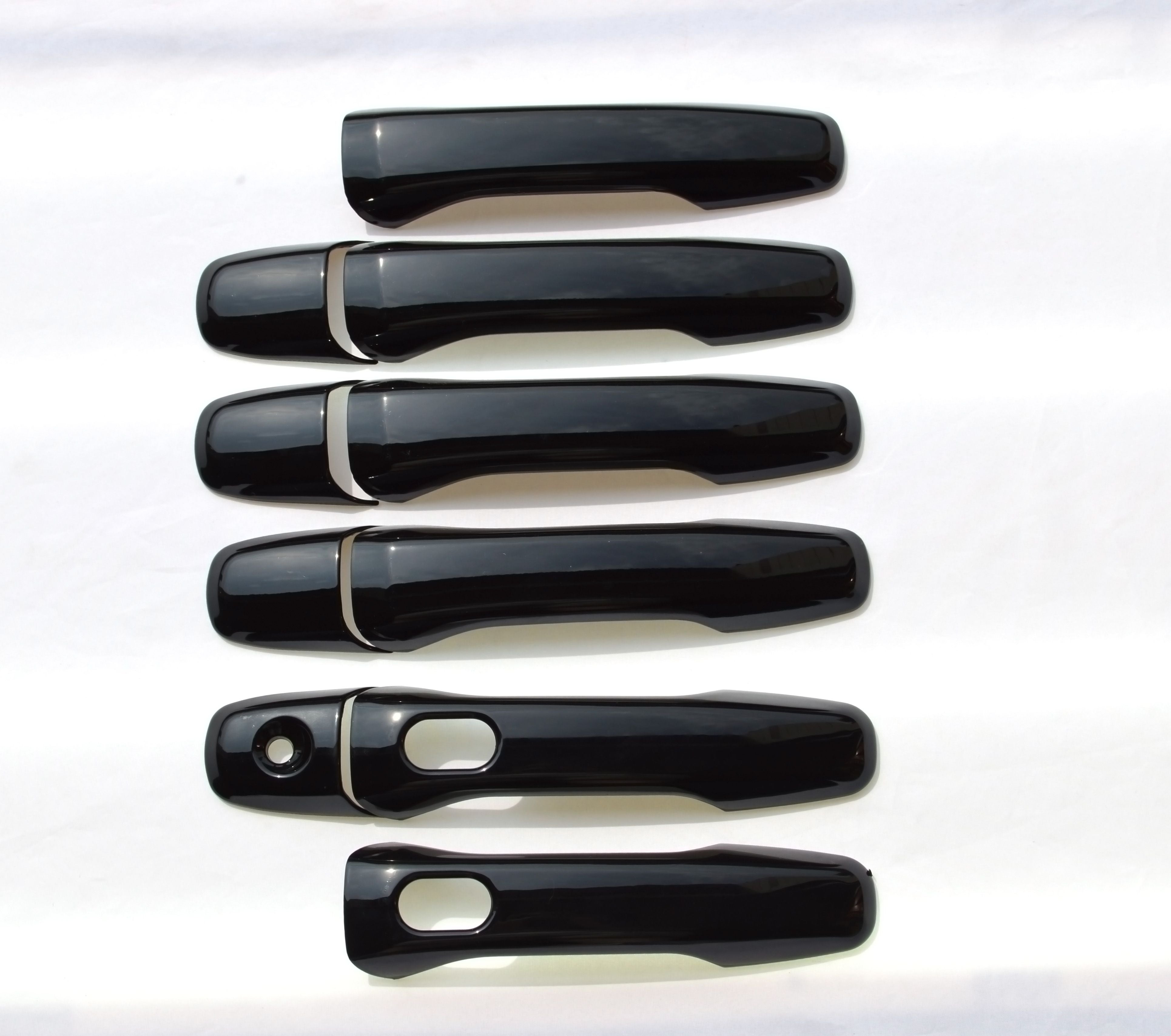 DH6262BLK 12-14 Ford Edge W/ or W/O Smart Key 8 PCS Gloss Black Snap-on W/Tape Door Handle Cover