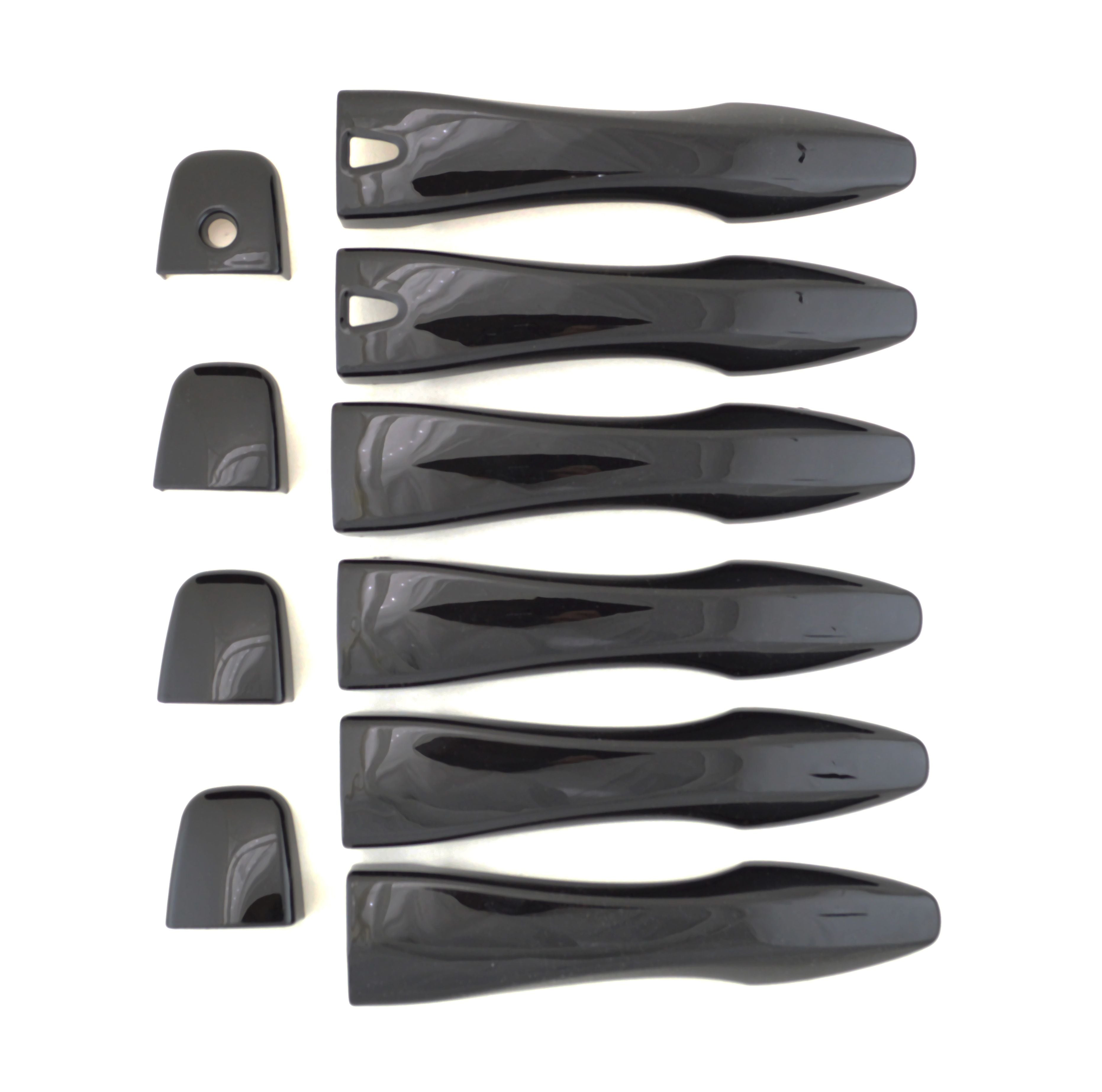 DH6289BLK 13-18 Nissan Altima W/ or W/O Smart Key 10 PCS Gloss Black Snap-on W/Tape Door Handle Cover